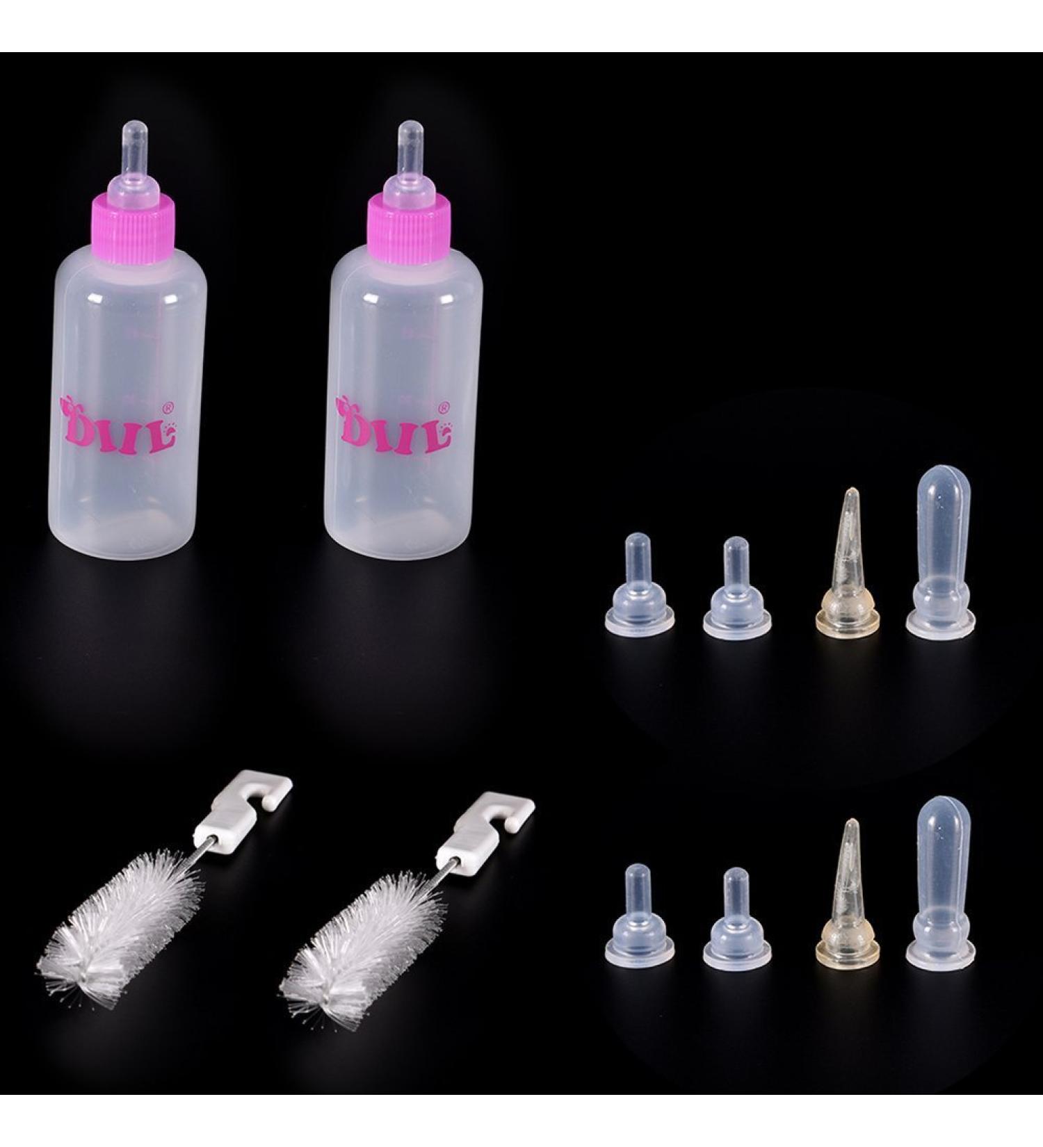 CCCYMM 2 Pcs Feeding Nursing Bottle Nipple Brush Kit For Dog Puppy Cat Kitten Pet 60ml - Buy Online on GoSupps.com
