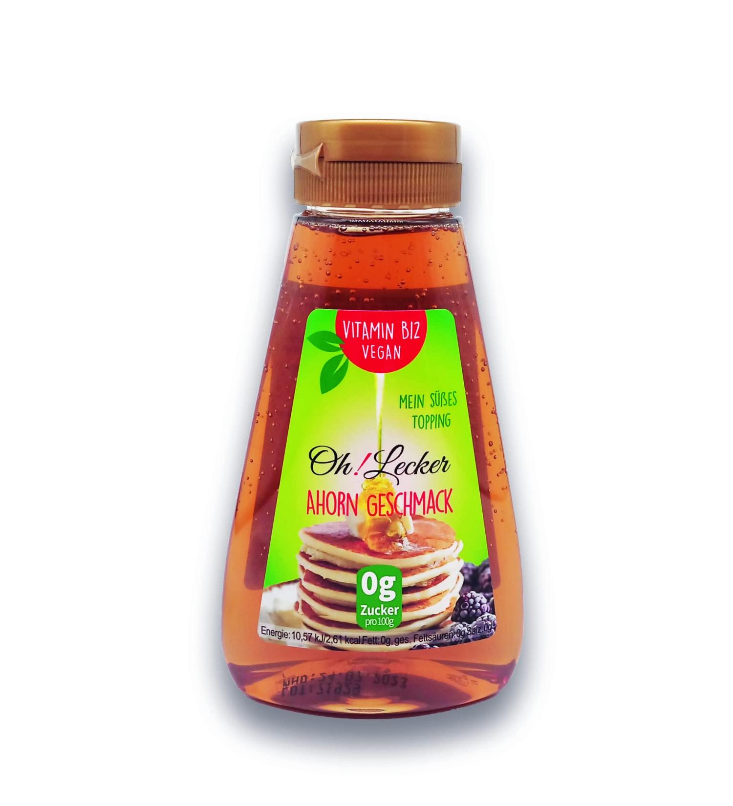 Oh! Delicious Stevia* Syrup with Maple Flavor Vitamin B12 265g Sugar-free Fat-free Salt-free Vegan