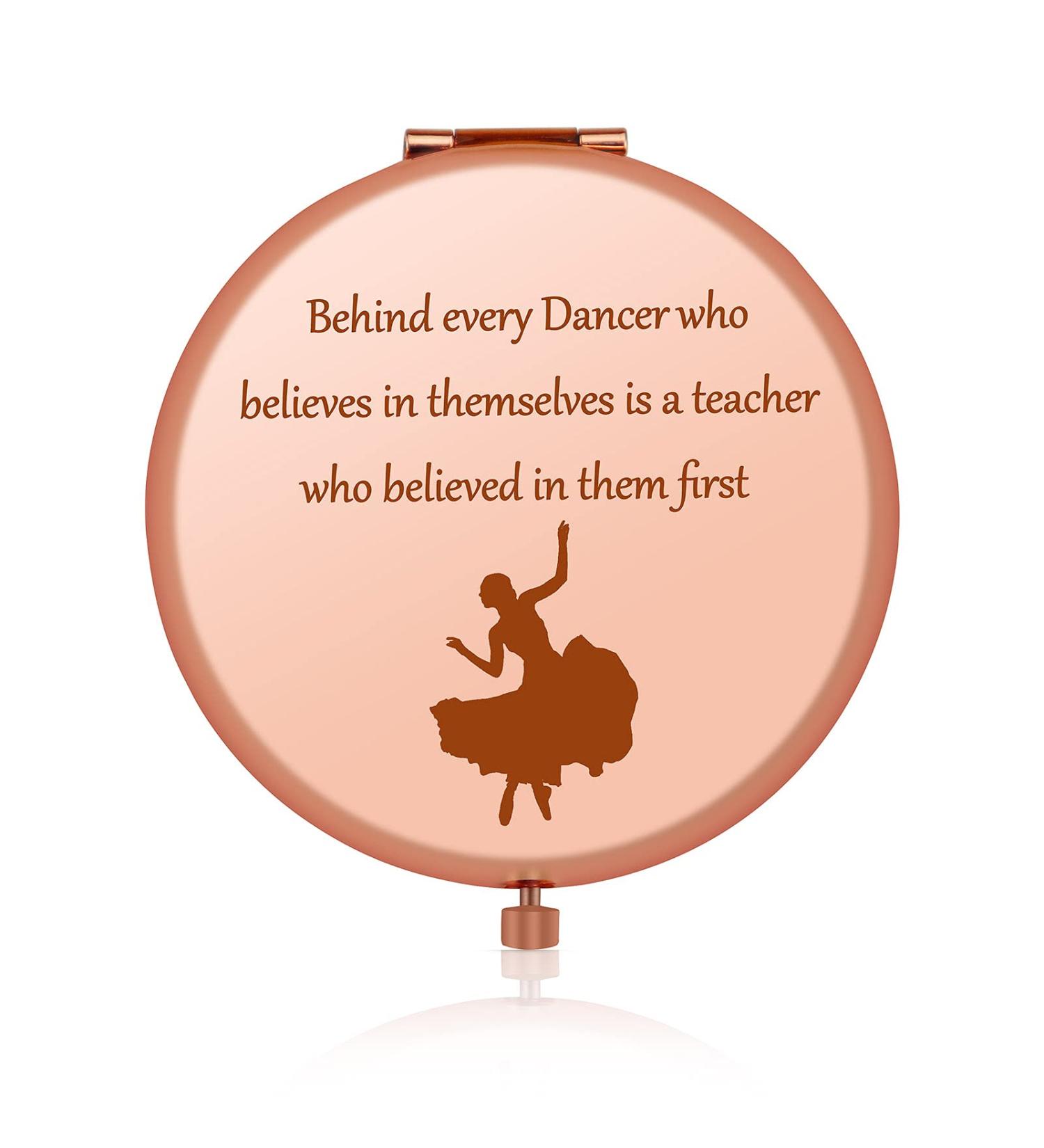 Jielahua Dance Teacher Appreciation Rose Gold Compact Mirror - Perfect Birthday, Retirement, and Thanksgiving Gift - Buy Online on GoSupps.com