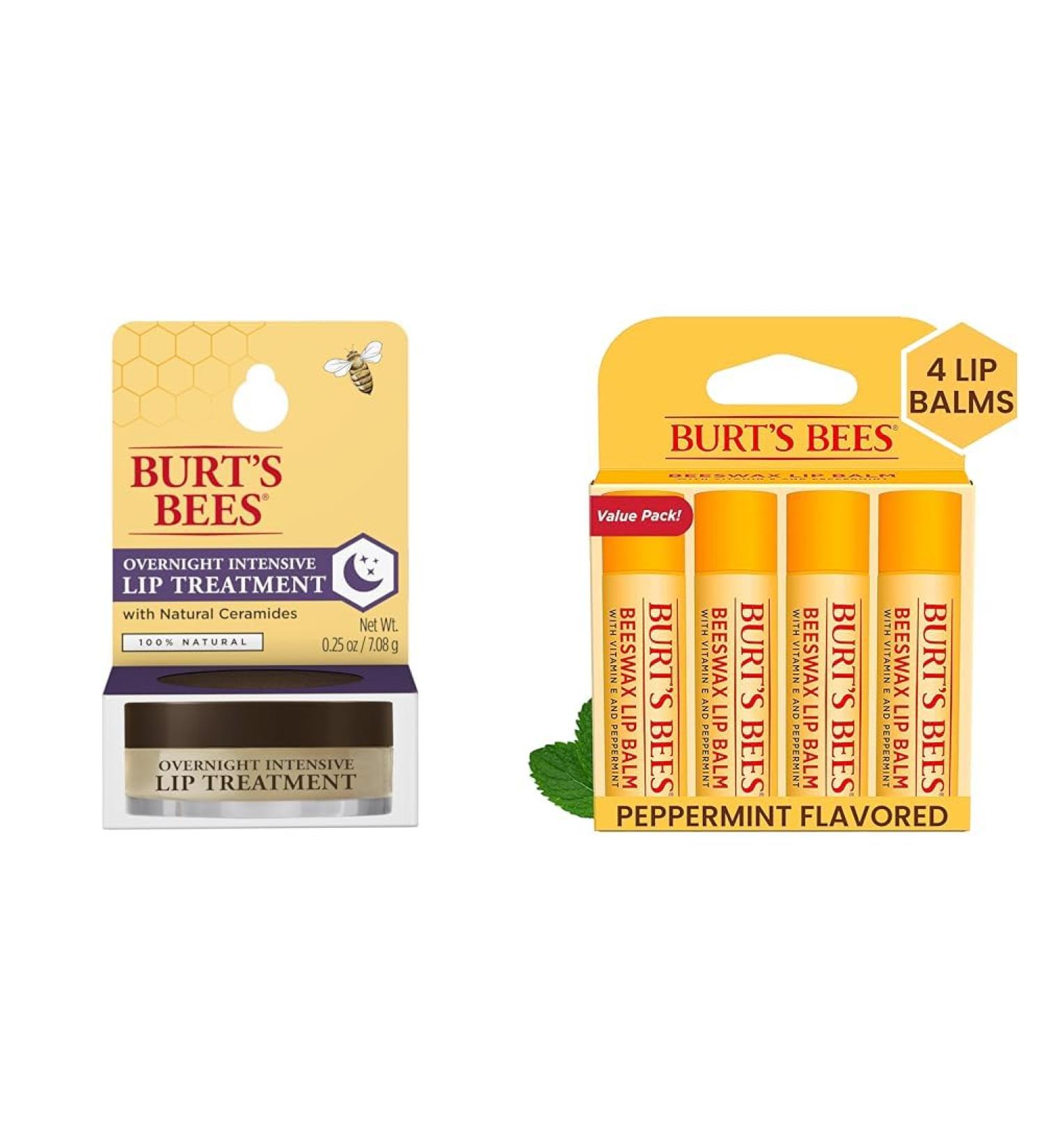 Burt's Bees Overnight Intensive Lip Treatment 0.25 oz - Moisturizing Restorative & Lip Balm Stocking Stuffers Moisturizing Lip Care Christmas Gifts - Buy Online on GoSupps.com