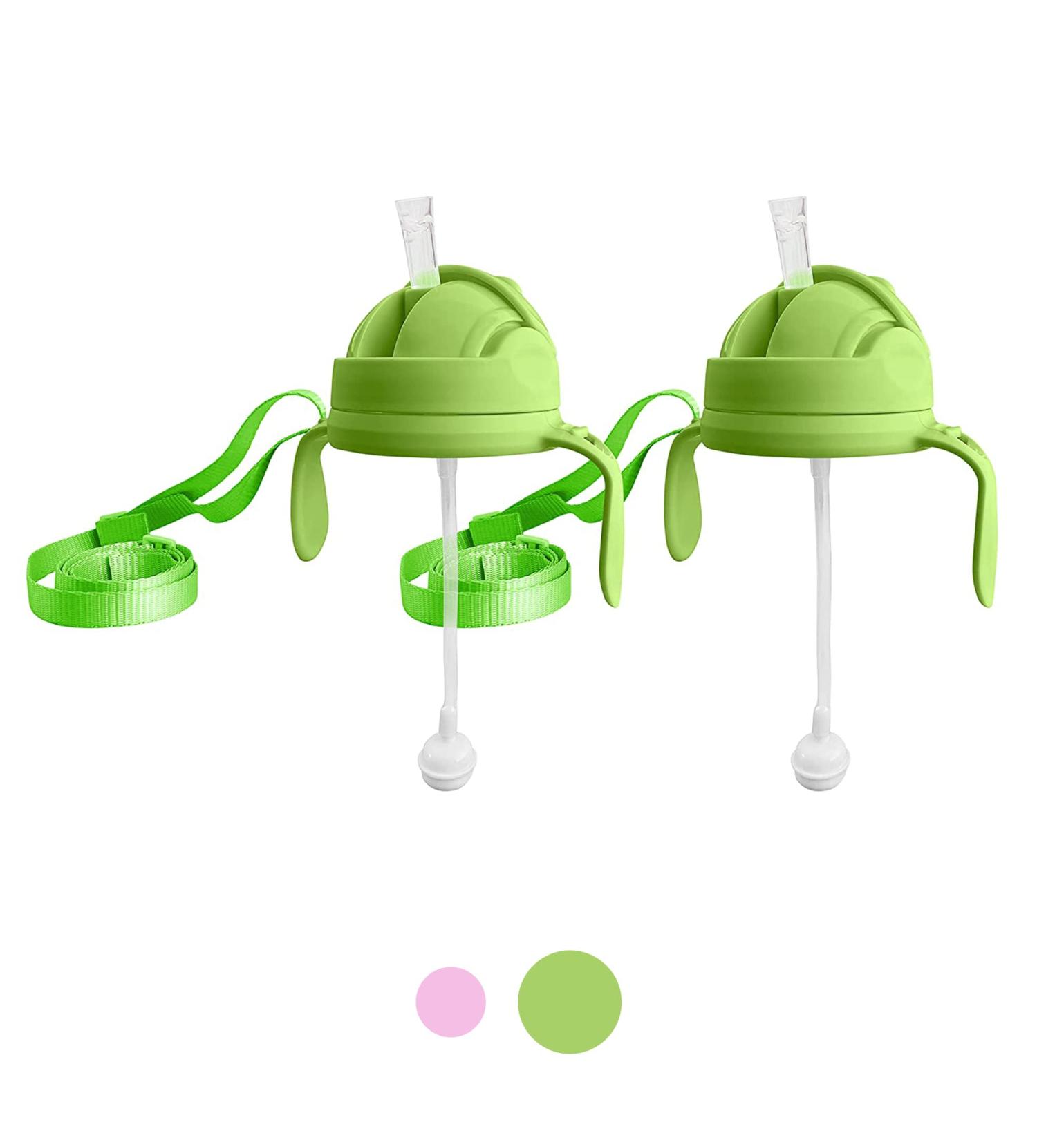 3-in-1 Weighted Straw Sippy Cup Conversion Kit for Comotomo Bottles | 2 Pack Green | Compatible with 5 & 8 oz Bottles | Versatile Extended Use | Comotomo Straw Cup Converter - Buy Online on GoSupps.com