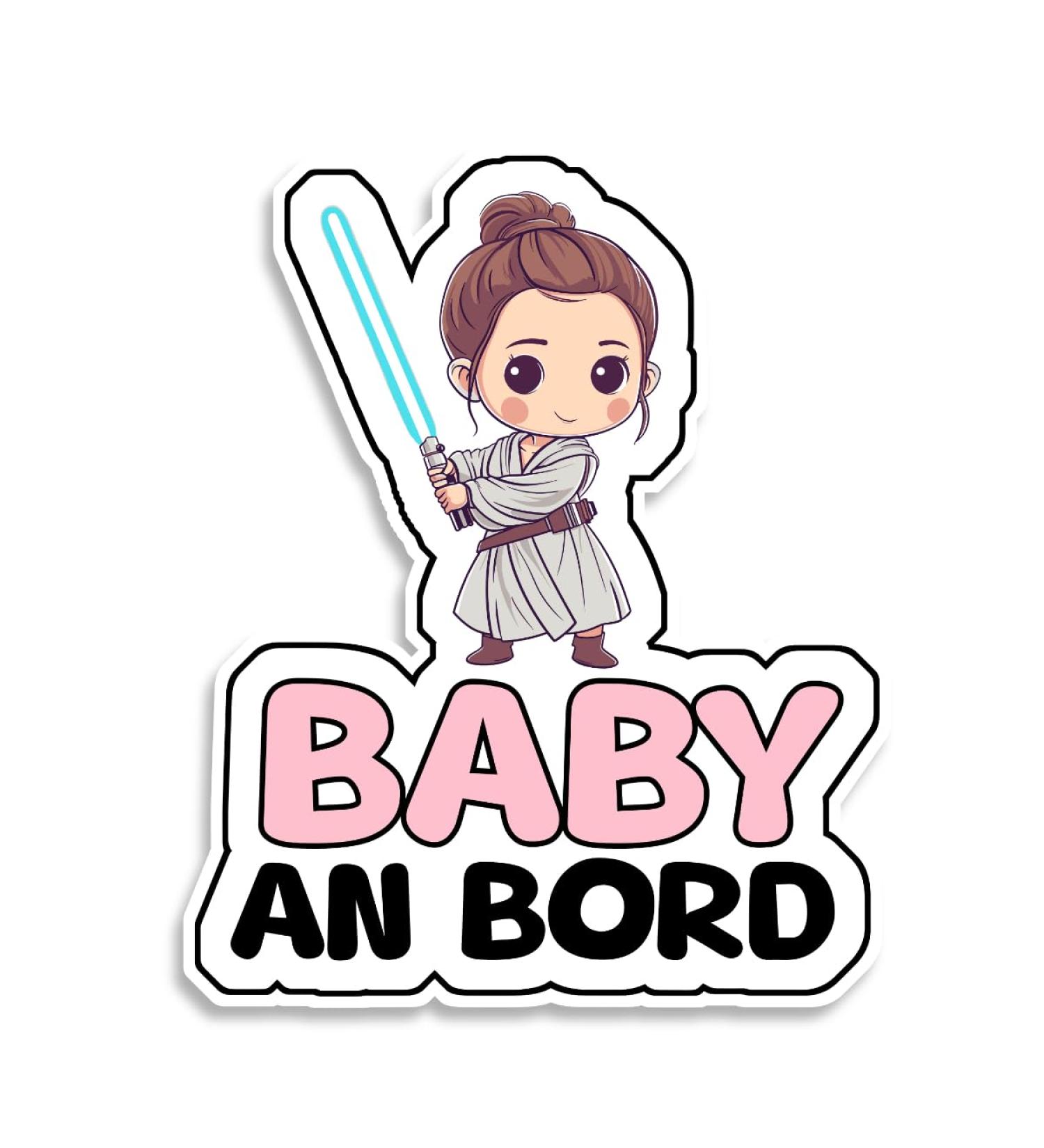Bratikishop Baby on Board Sticker - Baby Jedi Girl | Durable & Waterproof Car Safety Signal | 18x15 cm - Buy Online on GoSupps.com