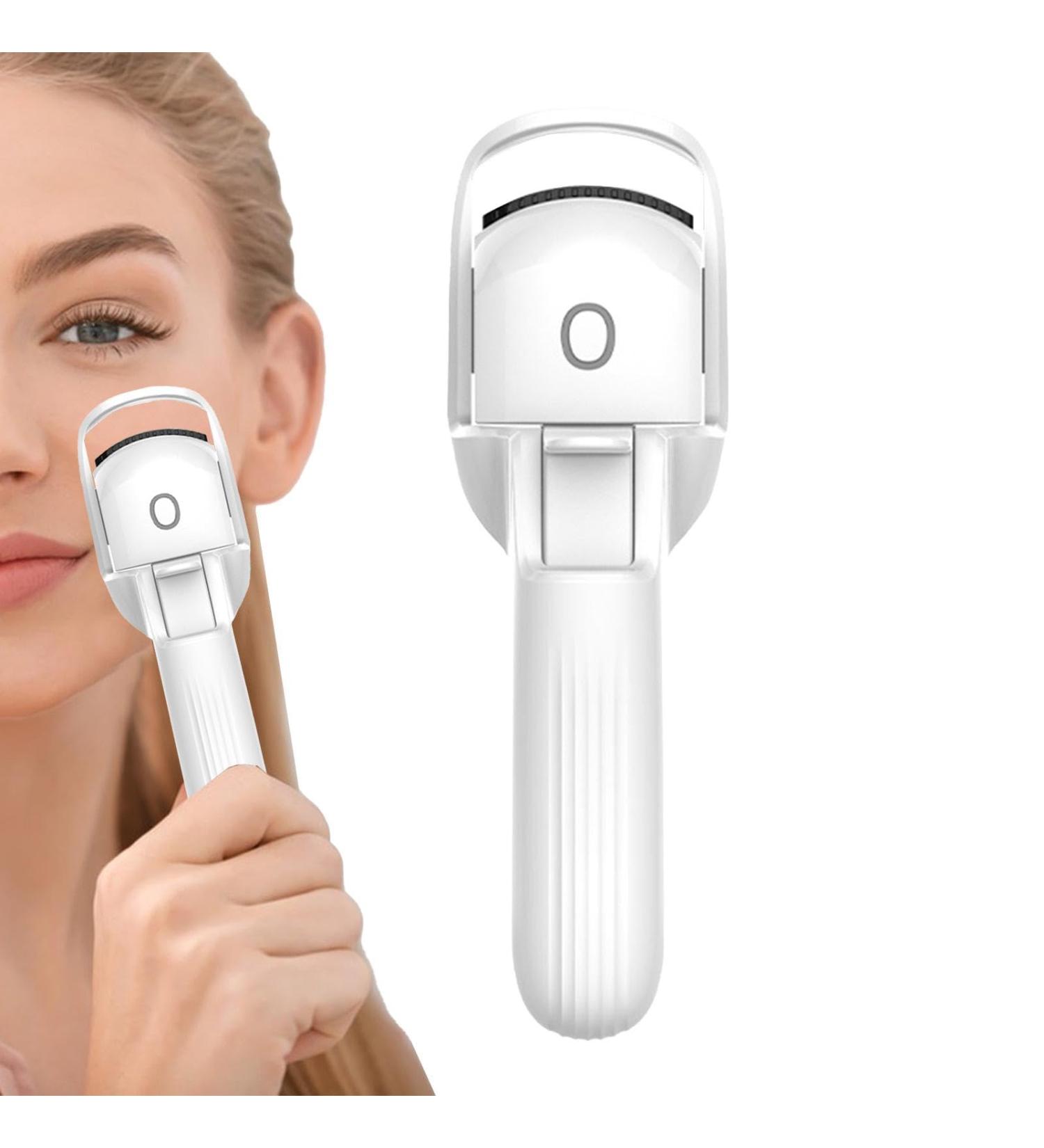 Eyelashes Curler - Portable Electric Lash Curling Tool Quick Natural Curling Electric Curler 3 Heating Modes Silicone Pad Eye Makeup Tool for Long Lasting Curls White - Buy Online on GoSupps.com