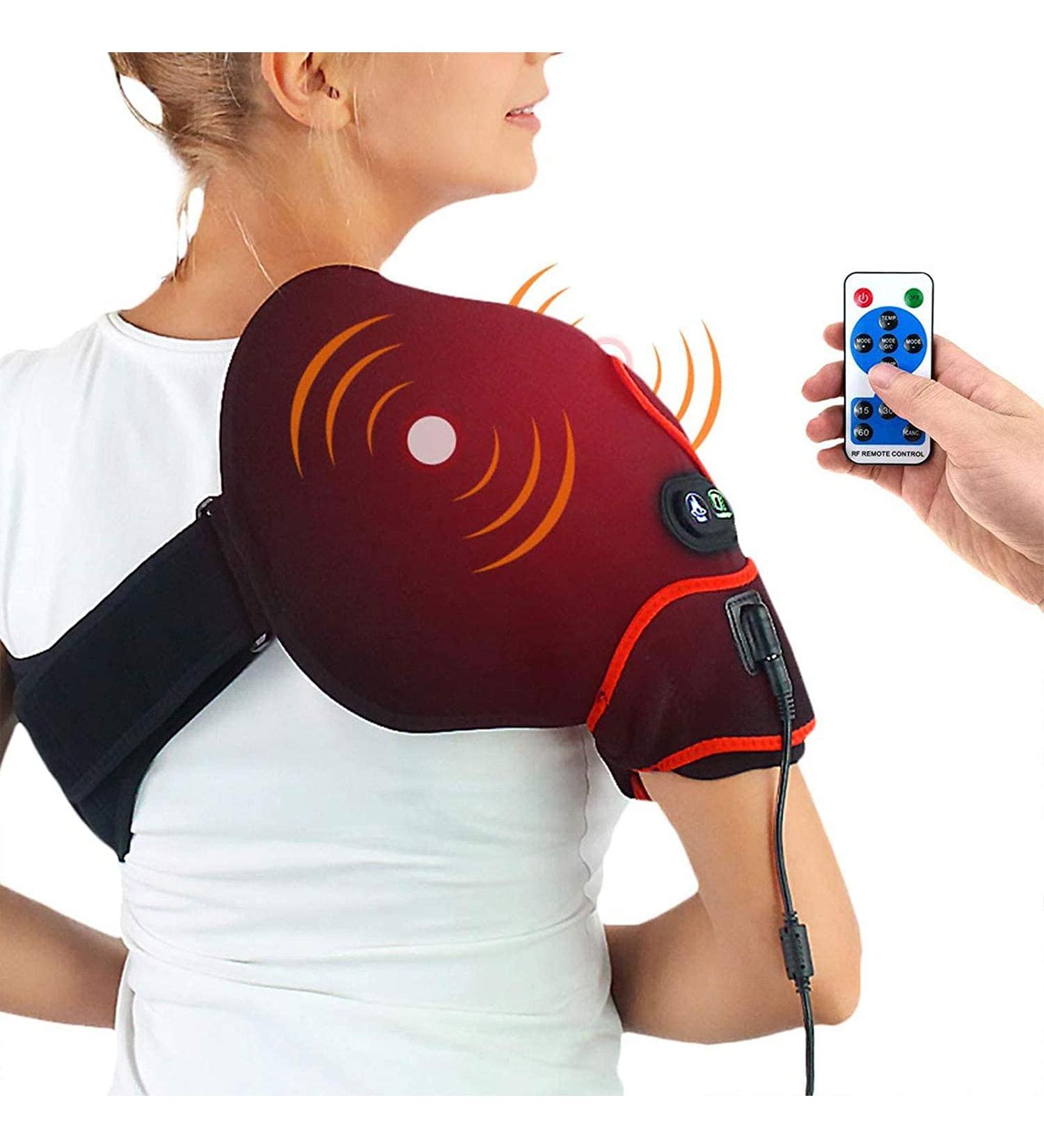 CHEROO Shoulder Heating Pad with Vibration Massager - Auto Shut Off Heated Brace Wrap for Rotator Cuff - Small/Medium/Large Sizes Available - Buy Online on GoSupps.com