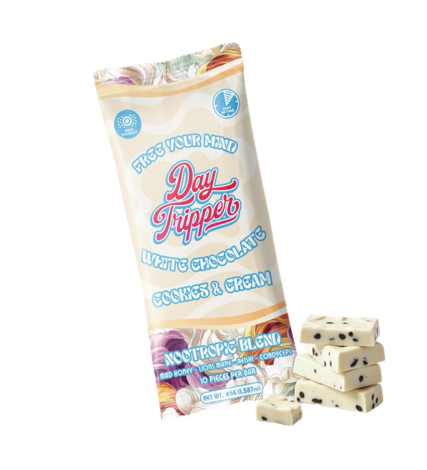 Day Trippers Milk Chocolate Crunch Nootropic Blend High Potency Fast Acting 45g (Cookies & Cream) Cookies And Cream