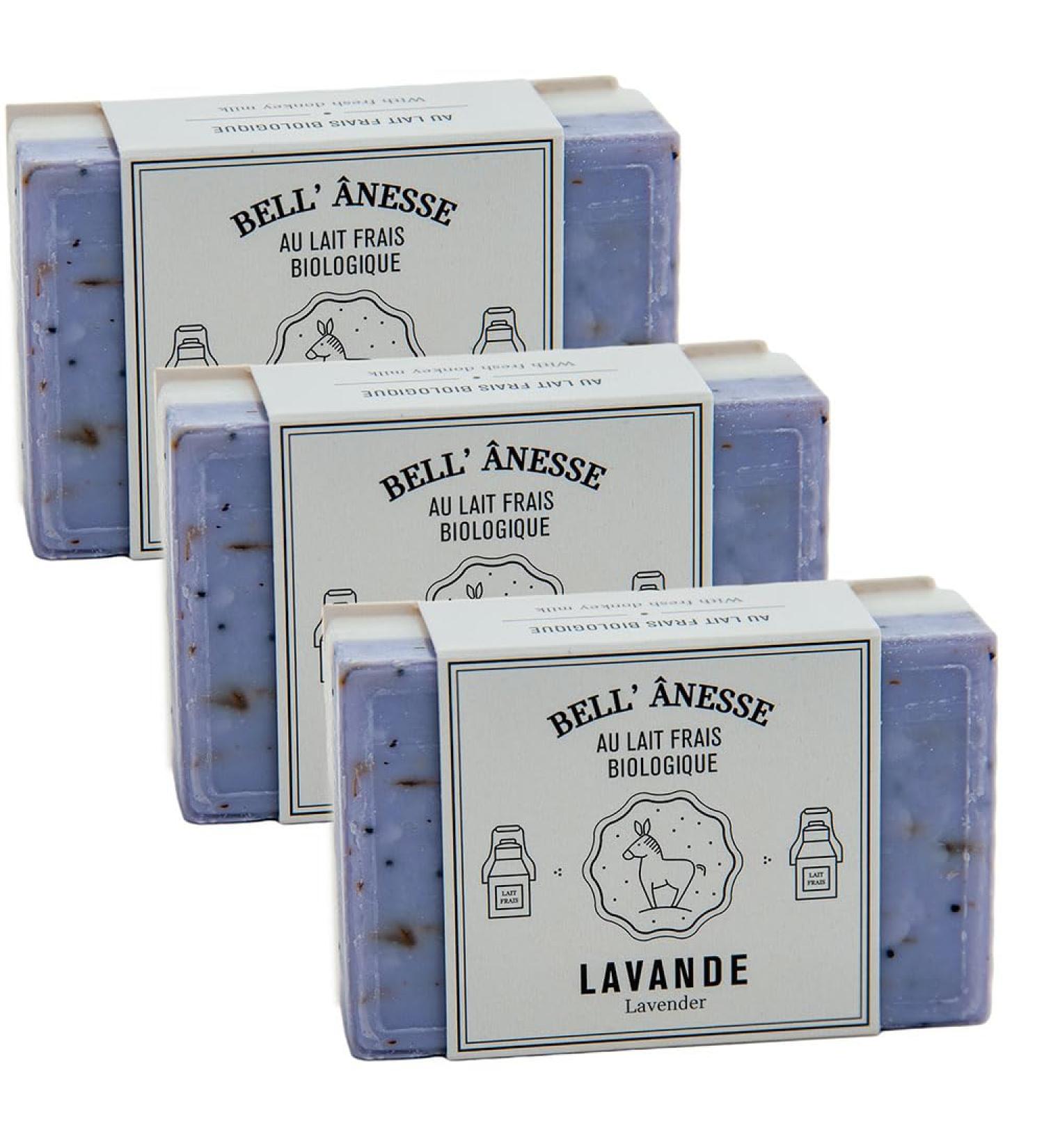 Label Provecne Label Provence Doublesided scrub soap with French soap for softening moisturizing and care for all skin types lavender and donkey milk scent 125 g set of 3 - Buy Online on GoSupps.com