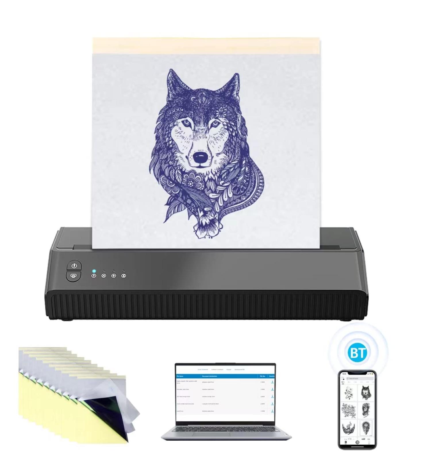 MOKOHOA Wireless Tattoo Transfer Stencil Machine: Portable Thermal Printer Kit for Android, iOS, Laptop - Tattoo Copier Printer - Buy Online on GoSupps.com