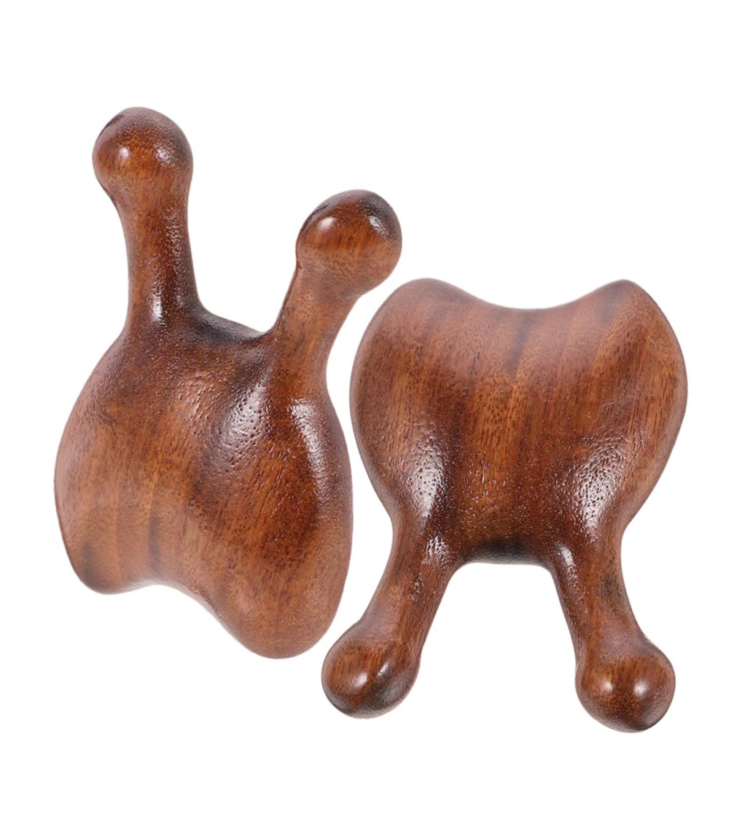 Frcolor 2-Pack Sandalwood Massage Comb & Gua Sha Facial Tools - Natural Wood Nose Scraper & Massage Devices for Health and Beauty - 5.7x4.0x1.8cm - Buy Online on GoSupps.com