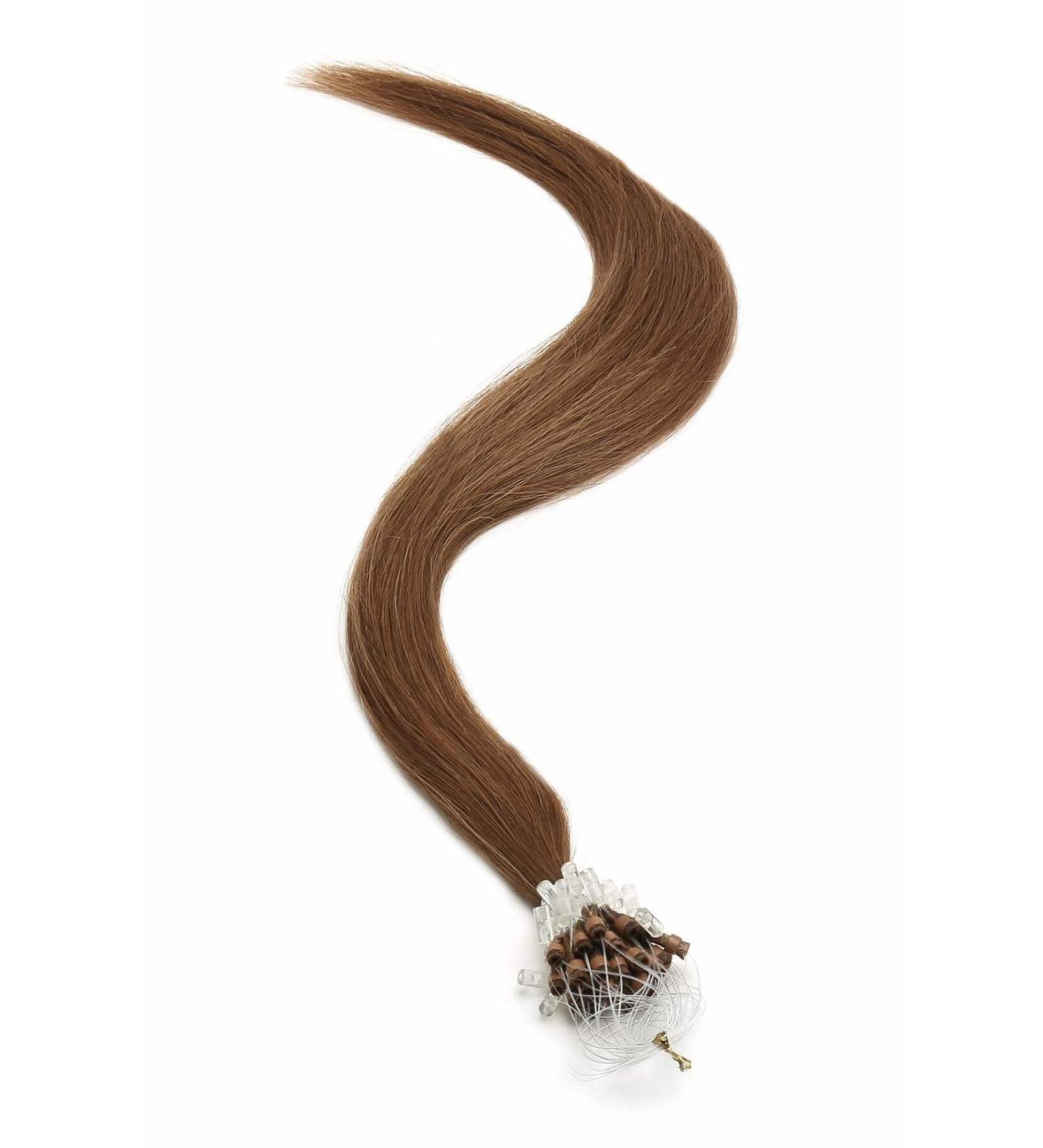 Micro Ring / Micro Loop / Micro Bead Hair Extensions 18" Warm Brown (4LB) American Pride