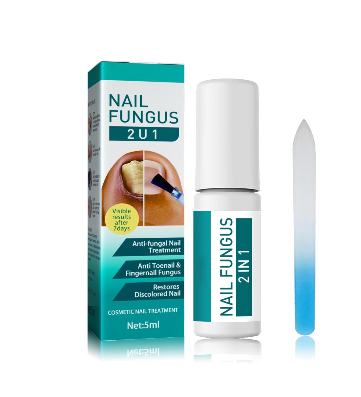 Nail Fungus Treatment Kit with Glass Nail File - Toenail Repair & Ingrown Toenail Correction - 2 IN 1 Nail Fungal Solution - Buy Online on GoSupps.com