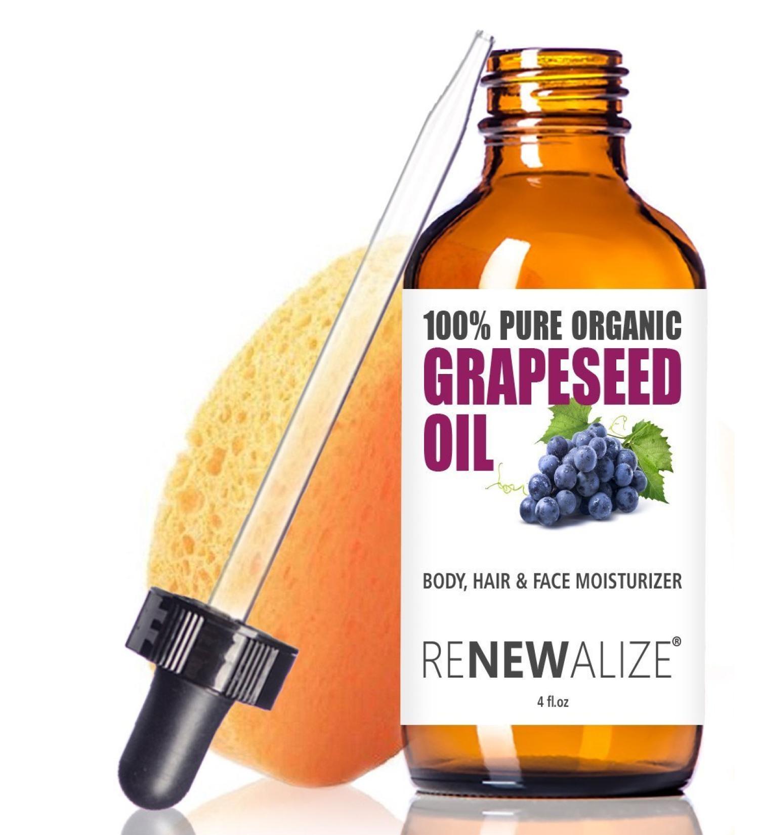 Buy Organic Grapeseed Oil - Anti-Aging Moisturizer & Facial Cleanser | Unrefined Cold Pressed | 4 oz Glass Bottle | Reduces Wrinkles & Stretch Marks - International Shipping Available - Buy Online on GoSupps.com