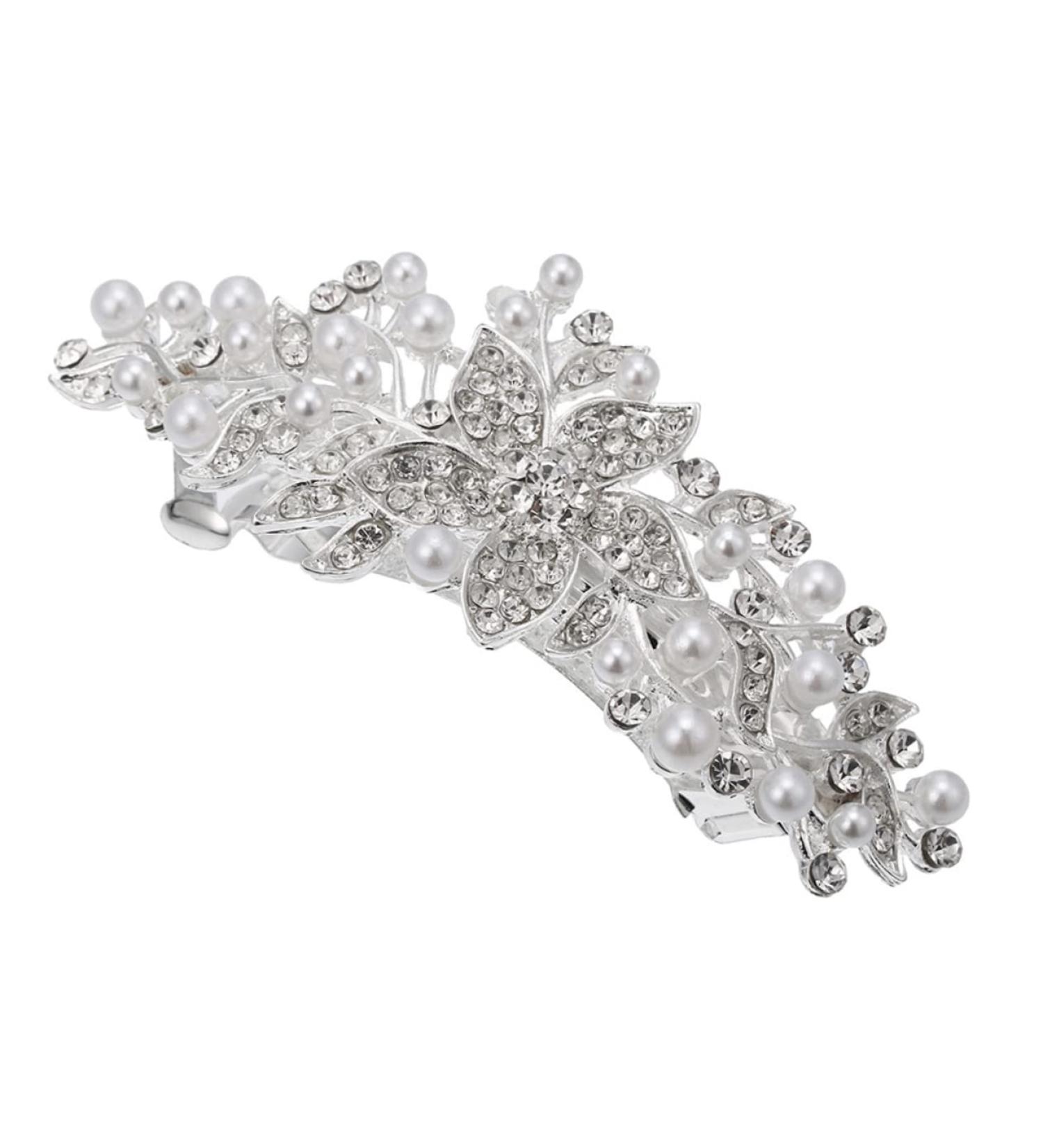 MUSISALY Rhinestone Hair Clip Women Hairpin Silver Hair Clips Hair Barrettes for Pearl Barrettes for Women Womens Barrettes for Hair Rhinestone Flower Hair Clip Pearl Hair Pin Iron - Buy Online on GoSupps.com
