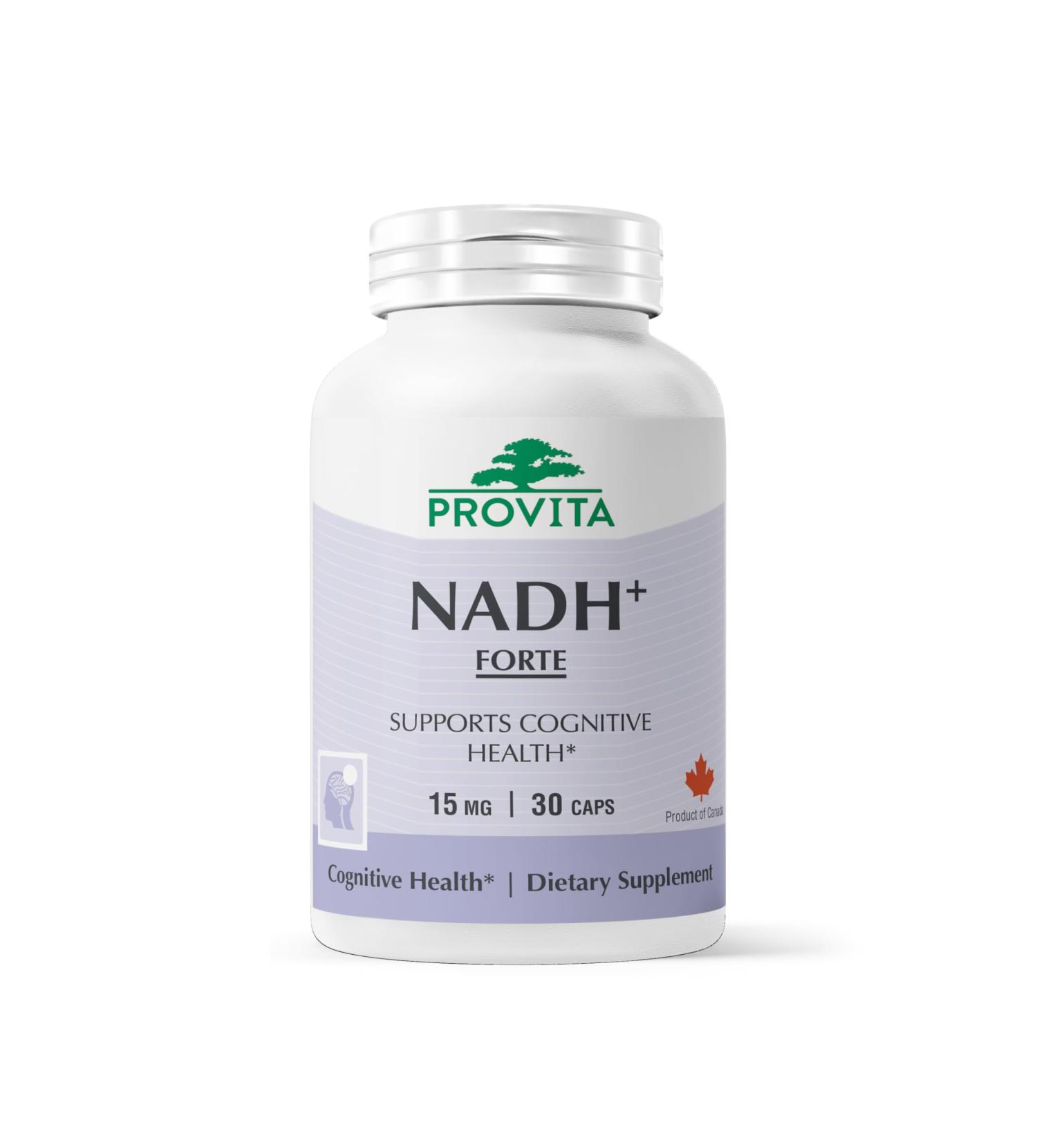 PROVITA NADH+ Forte | Cognitive Support Supplement with NADH Coenzyme Q10 & Chlorophyll | Energy Support Focus Mental Clarity & Brain Health | Vegan Capsules | High Absorption Cellular Formula 30 Count (Pack of 1) - Buy Online on GoSupps.com