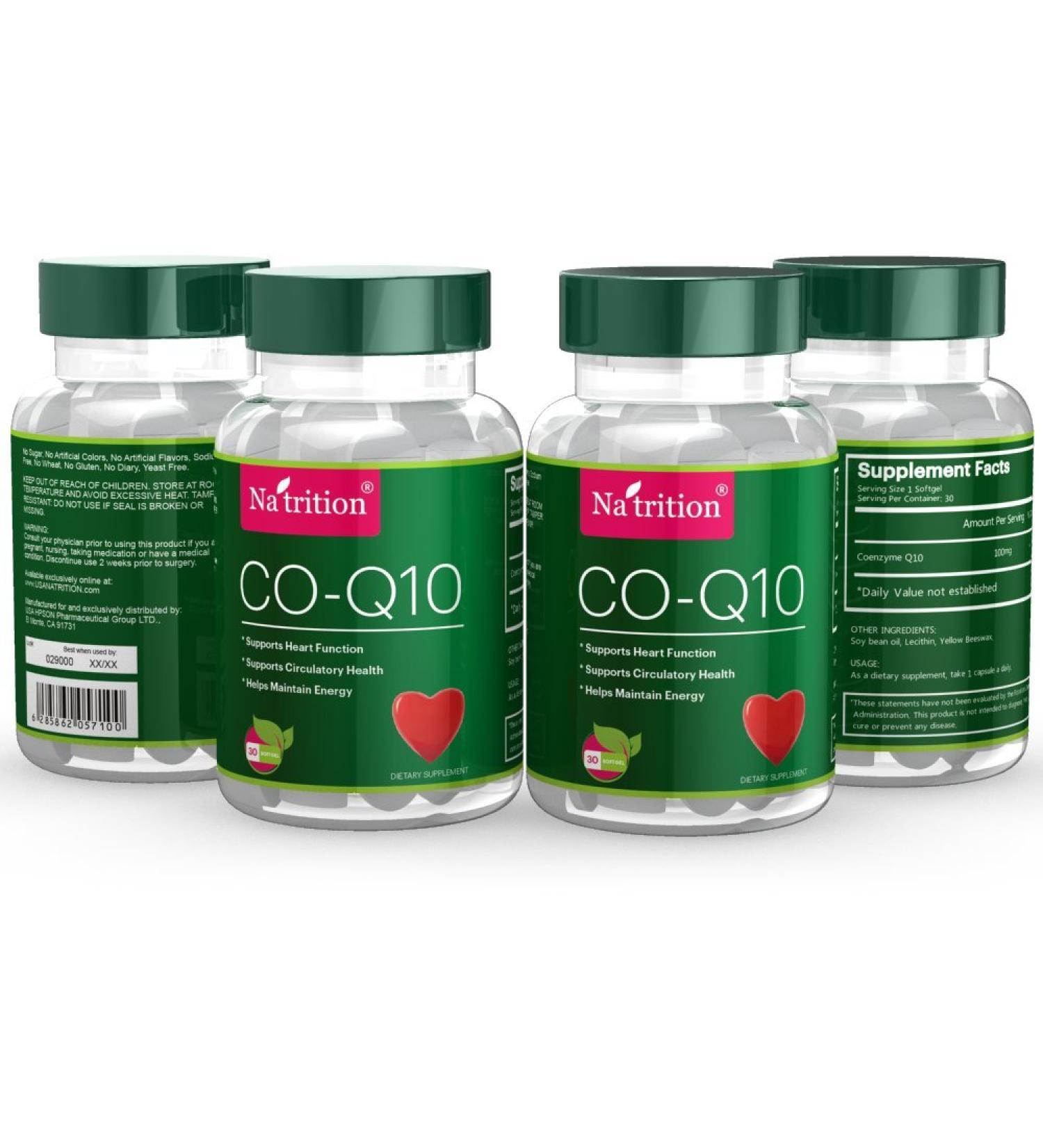 Natrition Coenzyme Q10 100 Mg of Concentrated High Quality CoQ10 Ingredients Per Serving 60 Softgels/Bottle Pocket-size Small Bottle - Buy Online on GoSupps.com