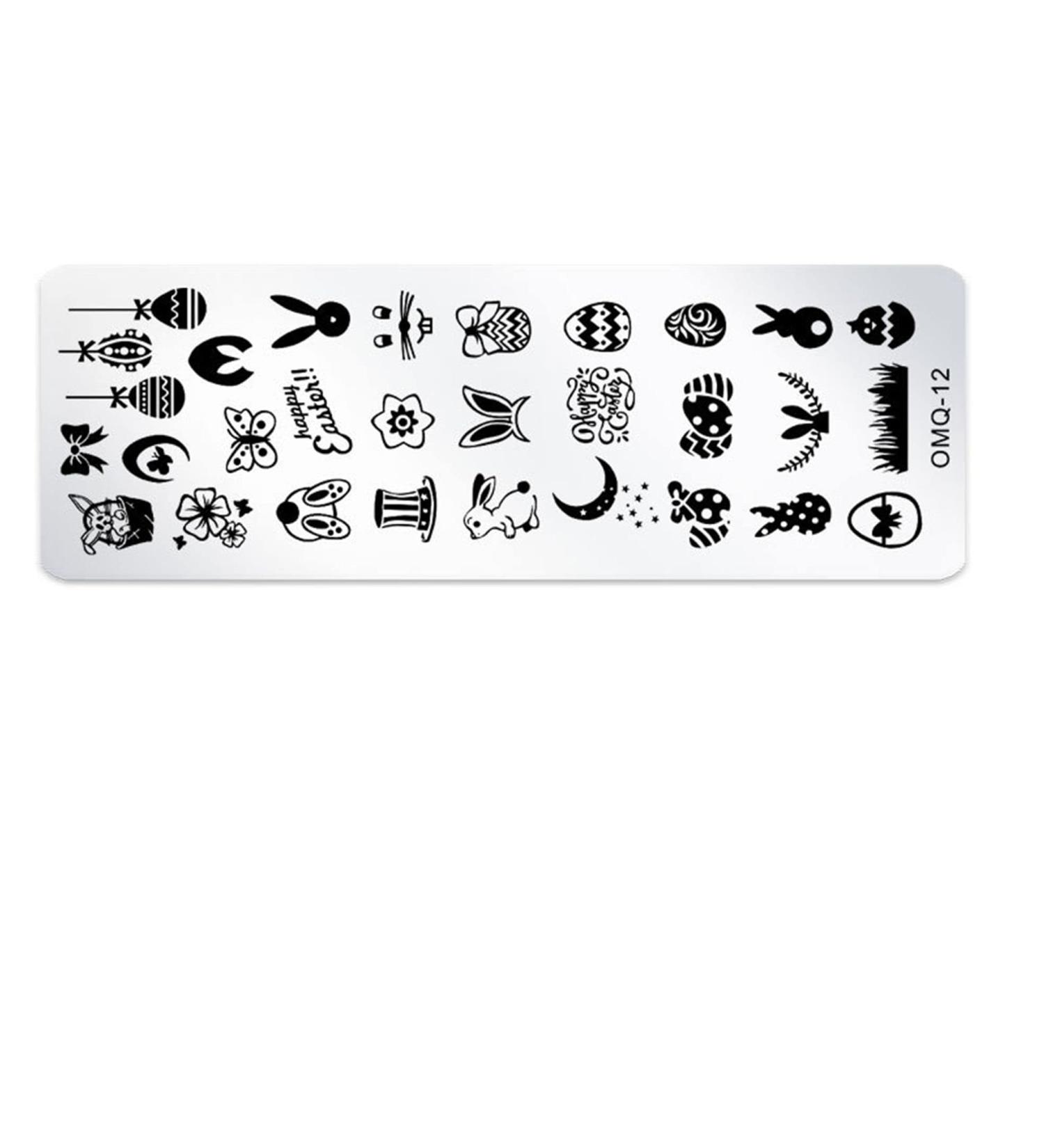 Buy Image Stencils for Flowers & Geometry | Cartoon Pattern Nail Stamping Plates - Set Style 12 - Buy Online on GoSupps.com