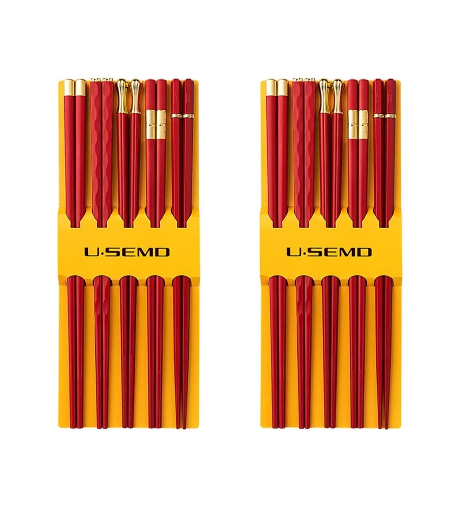 10 Pairs Chopstick for Plastic Reusable Eating Wooden Valentines Chop Red Chopsticks Frying Kitchen Wood Hair Day Tablewares Party Cooking Sticks Wedding Japanese Korean Tableware Kitchenware Rojo - Buy Online on GoSupps.com
