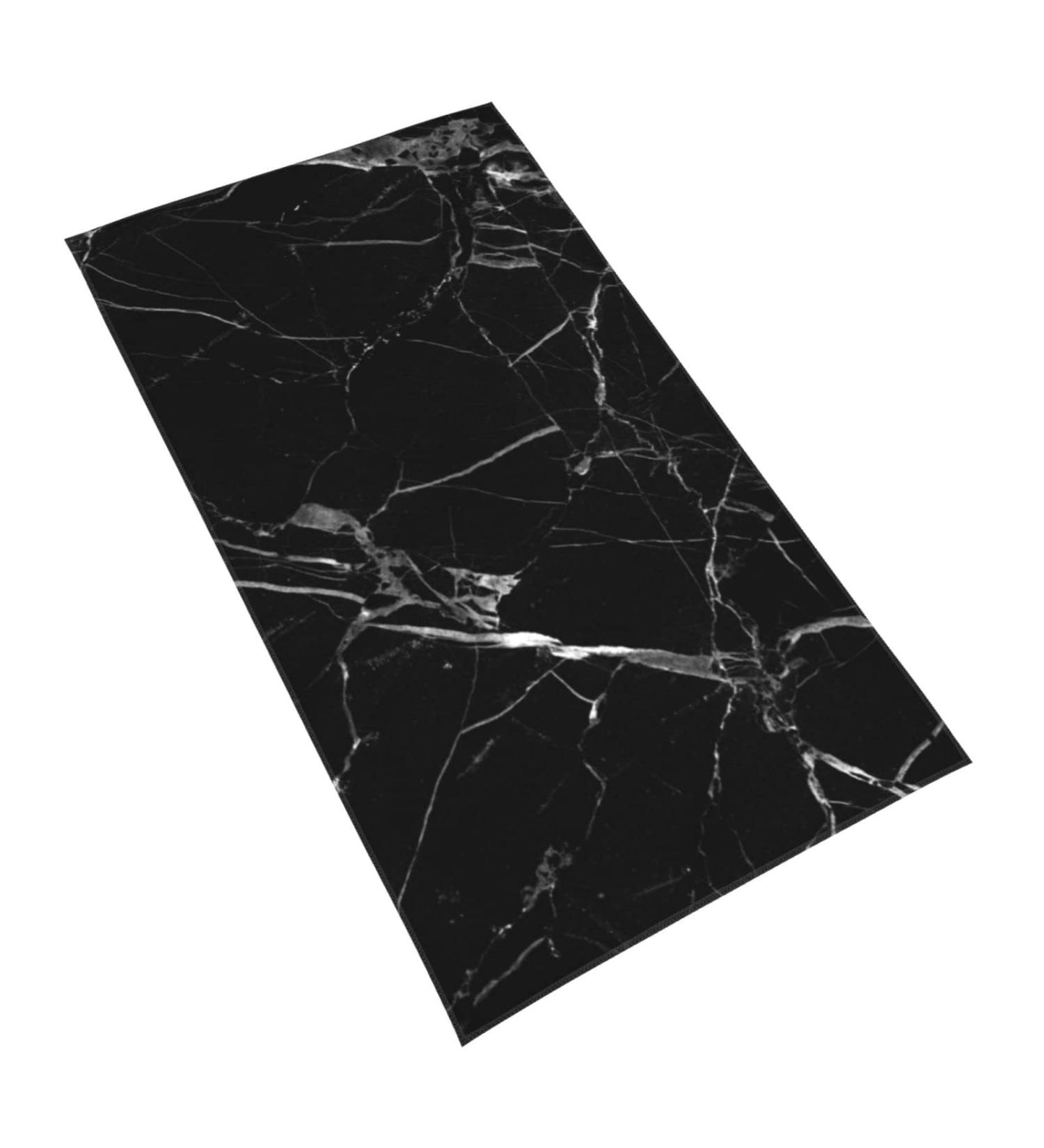 Black Marble Hand Towel - Soft & Highly Absorbent 27.5 X 15.7 Inch - Ideal for Bathroom, Kitchen, Gym - Multipurpose Washcloth - Buy Online on GoSupps.com