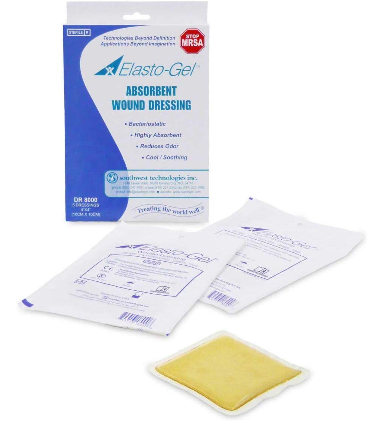 Elasto-Gel Sterile Wound Dressing Without Tape 6x8 5/Box DR8600