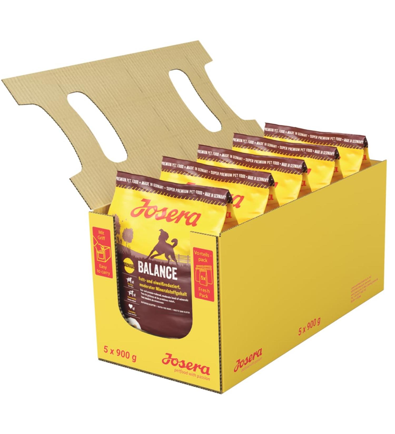Josera Balance 5 x 900g - Super Premium Senior Dog Food | Low Fat & Protein | Gluten-Free Dry Food for Older Dogs - Buy Online on GoSupps.com