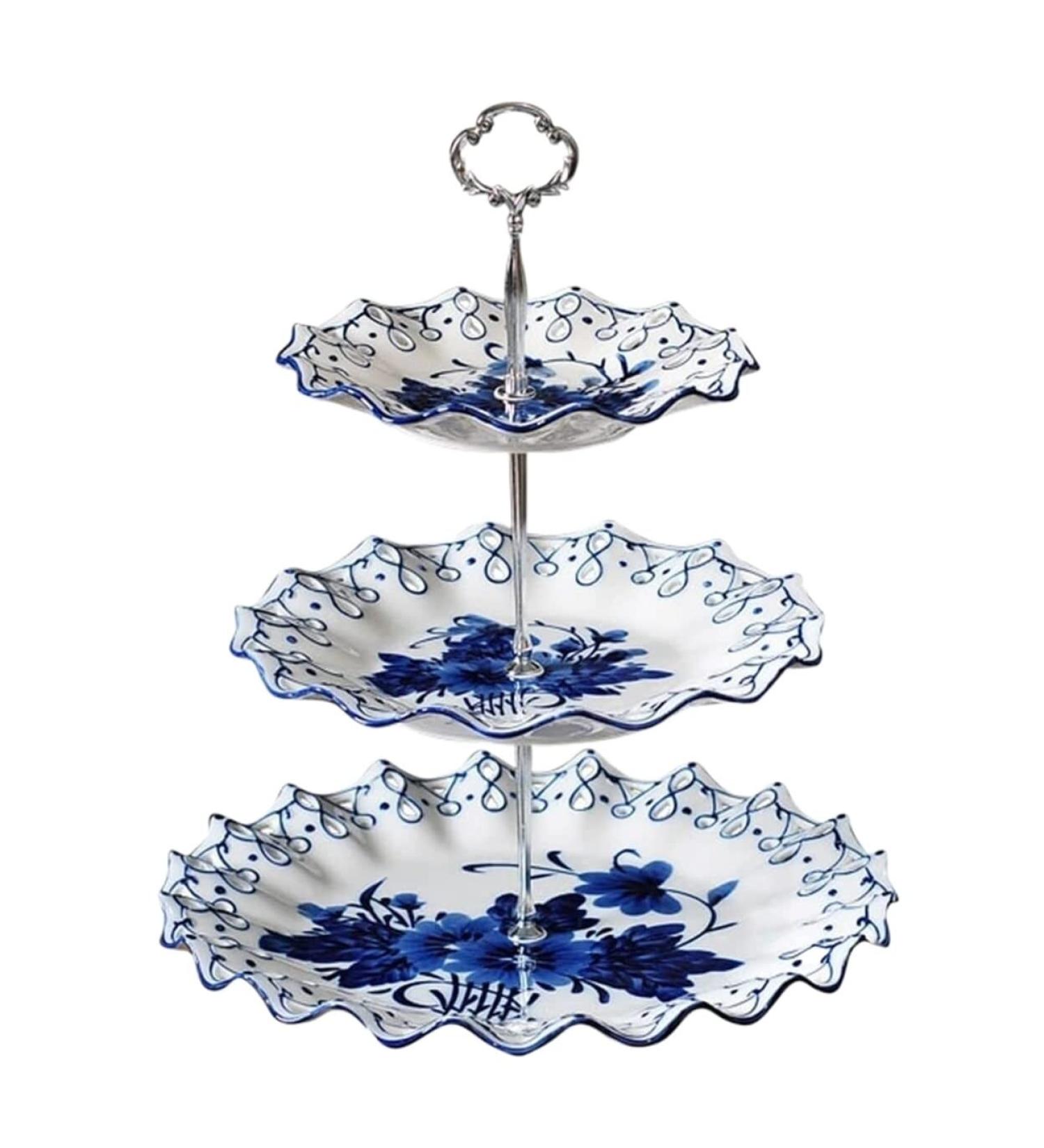 Fruit Basket Fruit Bowl 3-Layer Ceramic Fruit Plate Home Candy Plate Porcelain Fruit Bowl Decorative Kitchen Organizers and Storage (Color : A Size : 32 * 32 * 37cm) - Buy Online on GoSupps.com