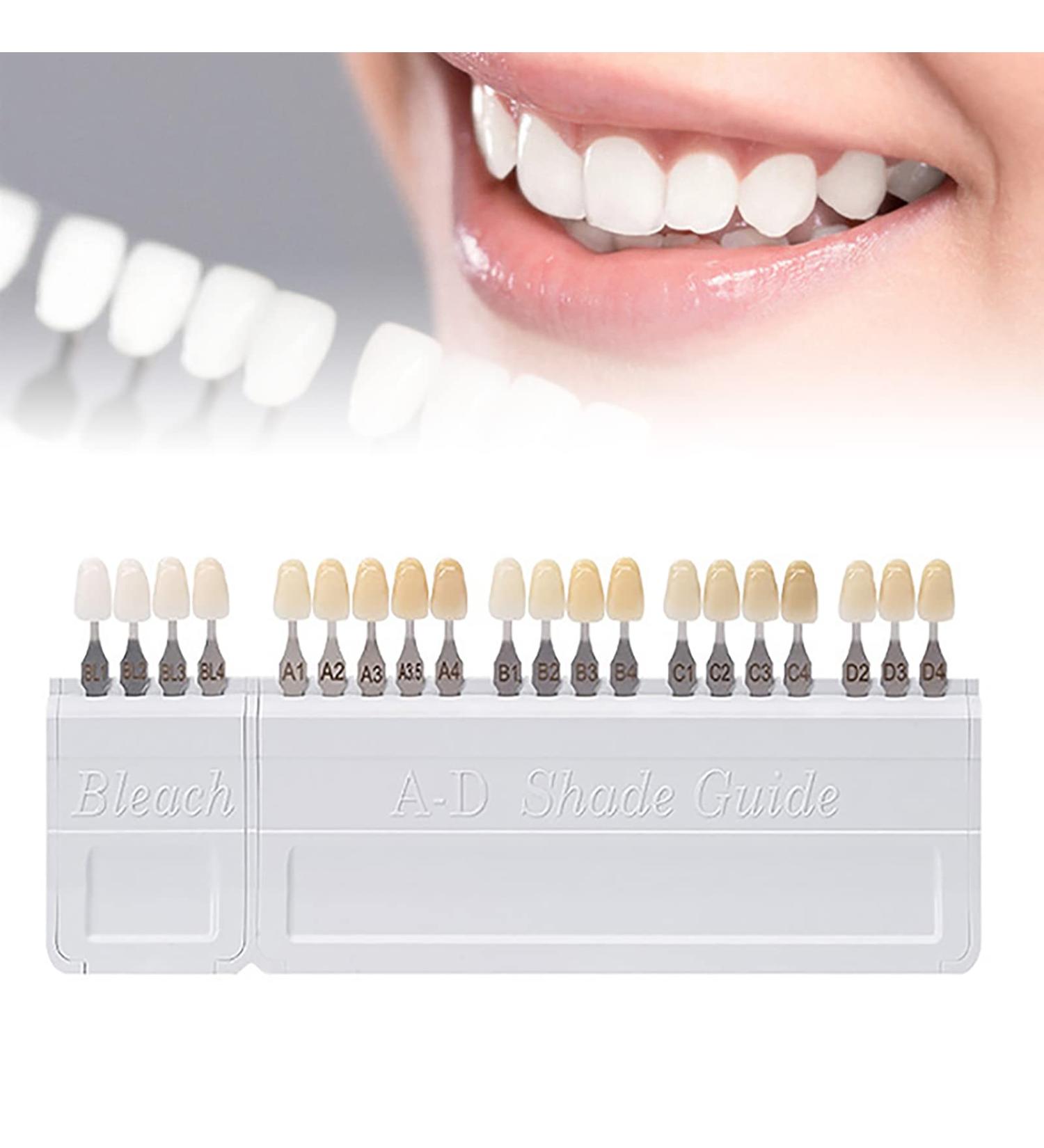 iksvmsis Professional Dental Color Chart Teeth Whitening Guide Dental Color Chart with Engraved Numbering Teeth Color Chart for Plaque Teeth Whitening - Buy Online on GoSupps.com