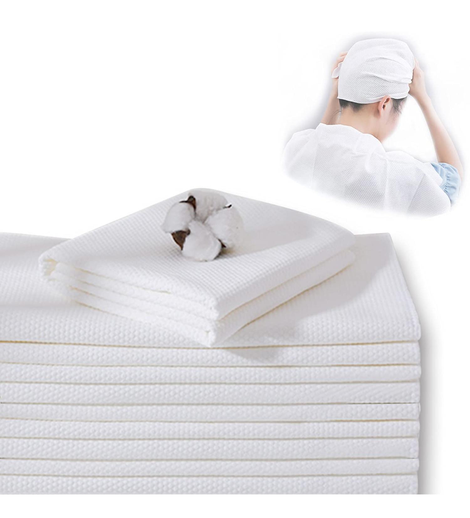 JINYUDOME Disposable Hair Towels 40 Pack - Large Spa Towels for Bathroom, Absorbent & Quick Dry - 15.75 x 31.5 inches - White (40 Pack) - Buy Online on GoSupps.com