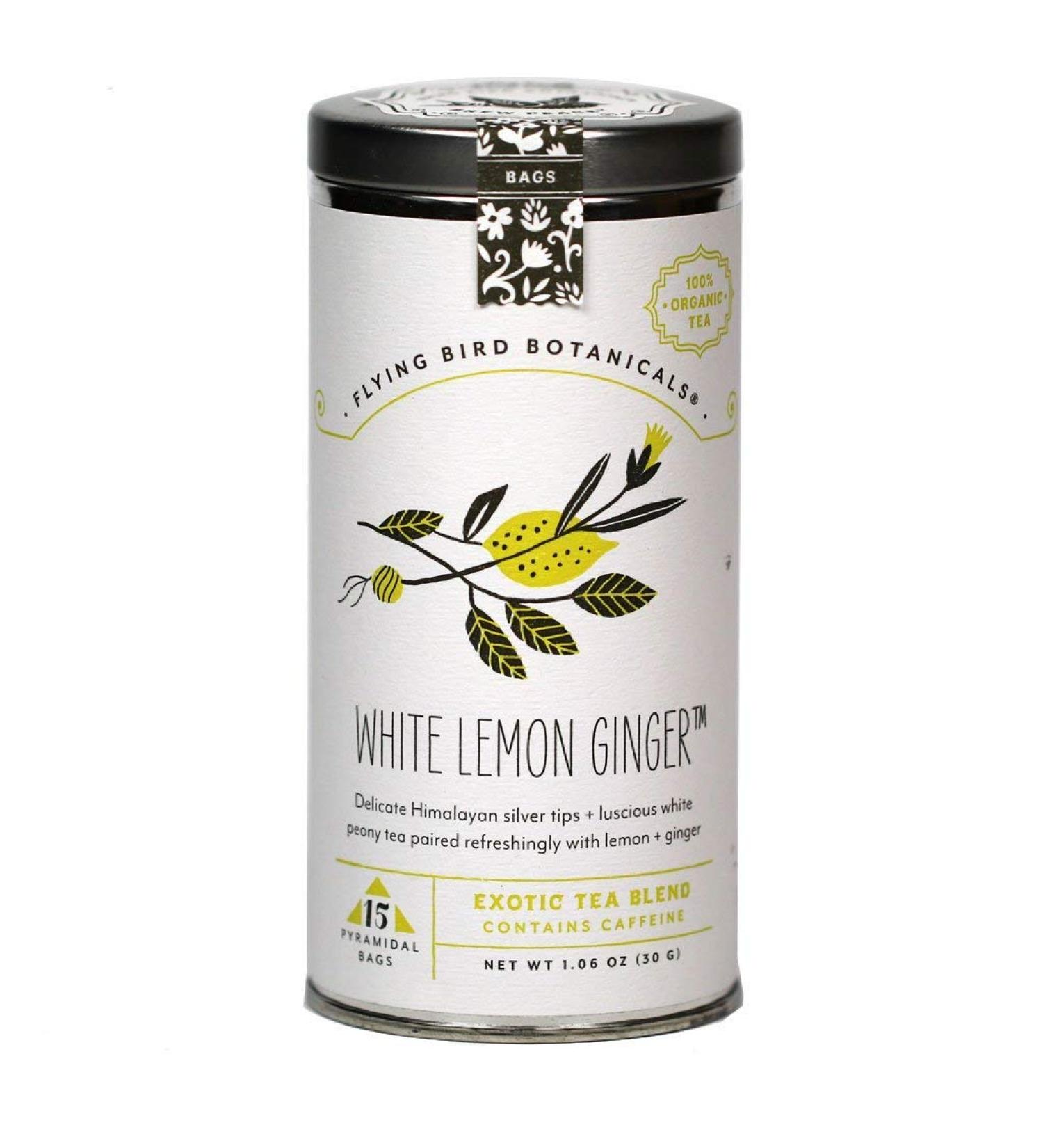 Organic White Lemon Ginger Tea - 15 CT | FLYING BIRD BOTANICALS - Buy Online on GoSupps.com