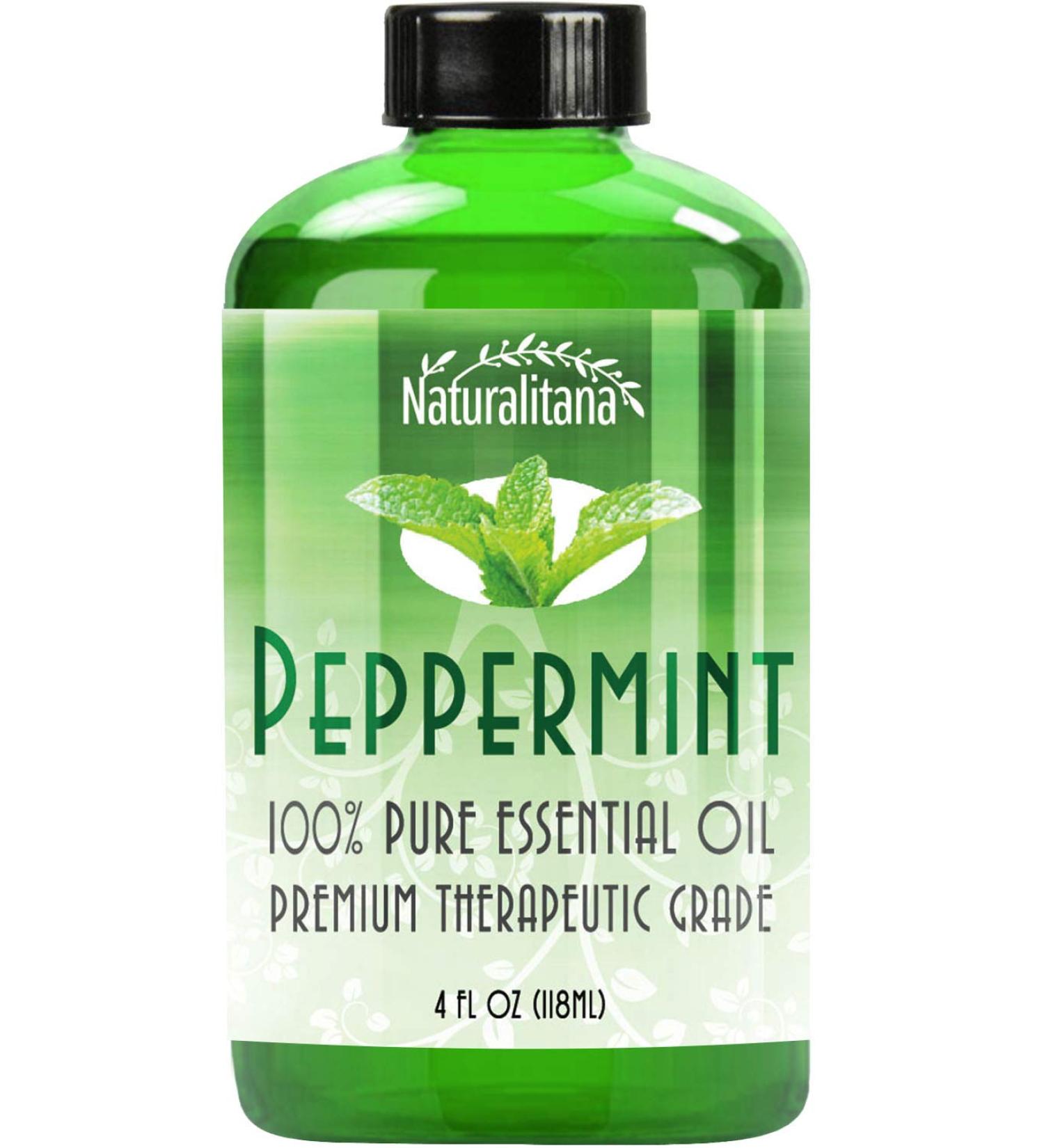 Peppermint Essential Oil (4 oz) - Aromatherapy for Diffuser, Topical Use, Soap, Candle, Bath Bomb - Mentha Arvensis Mint Scent - Home & Office - Buy Online on GoSupps.com