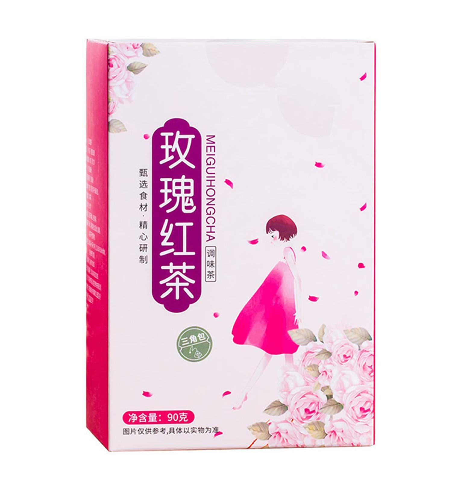 Rose Black Tea Bag Rose Black Tea 30 Triangular Bags Boiling Water Brewing Portable Flower Tea for Women Girls - Buy Online on GoSupps.com