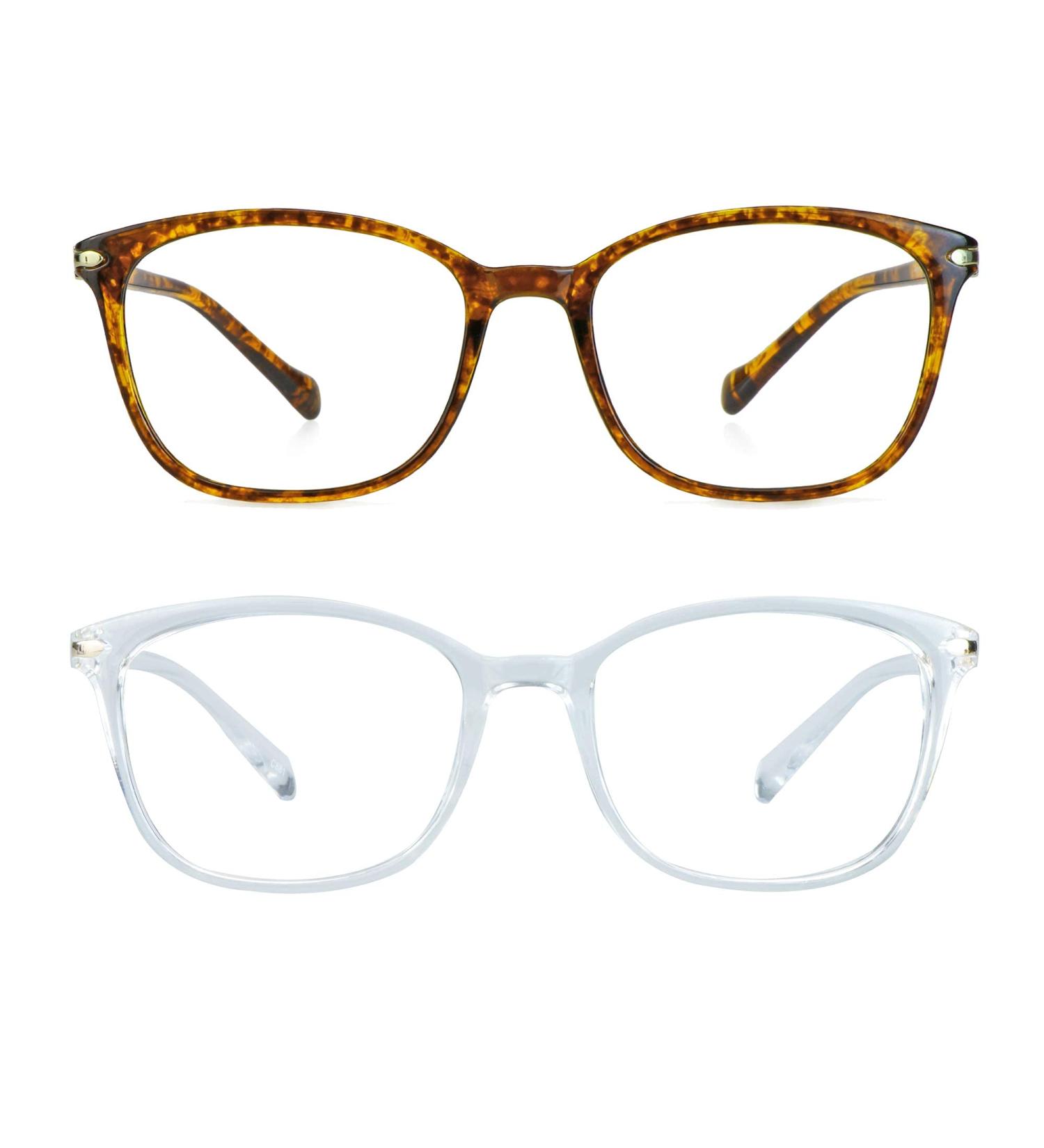 LifeArt Blue Light Blocking Glasses 2 Pairs - Anti Eyestrain for Computer, Reading, Gaming, TV - Tortoise+Clear - Unisex - Buy Online on GoSupps.com