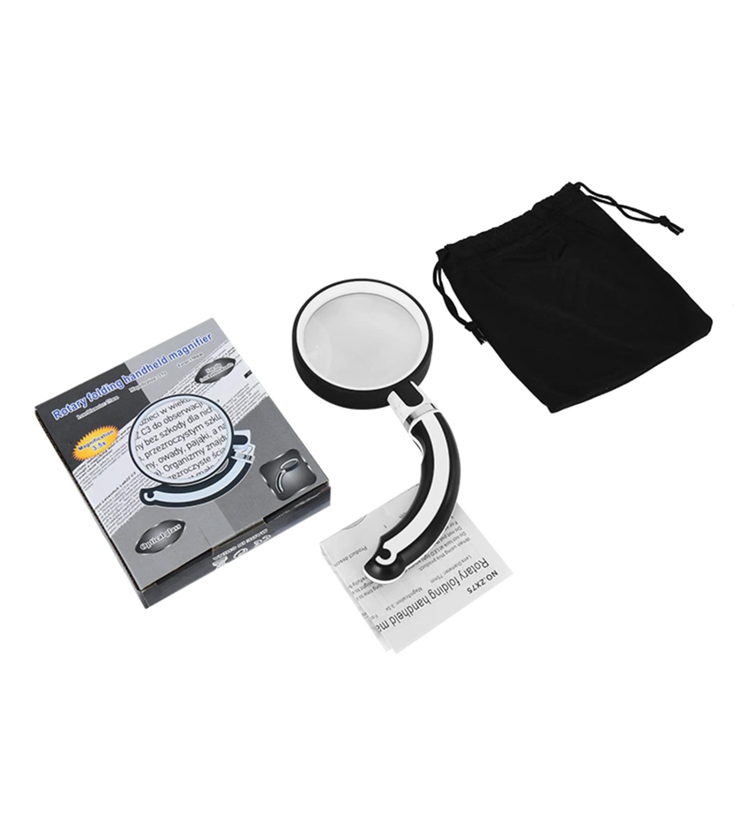 2X/2.5X/3.5X Glass Handheld Reading Magnifier Rotatable Glass for Seniors Reading & Kids Nature 75mm - Buy Online on GoSupps.com