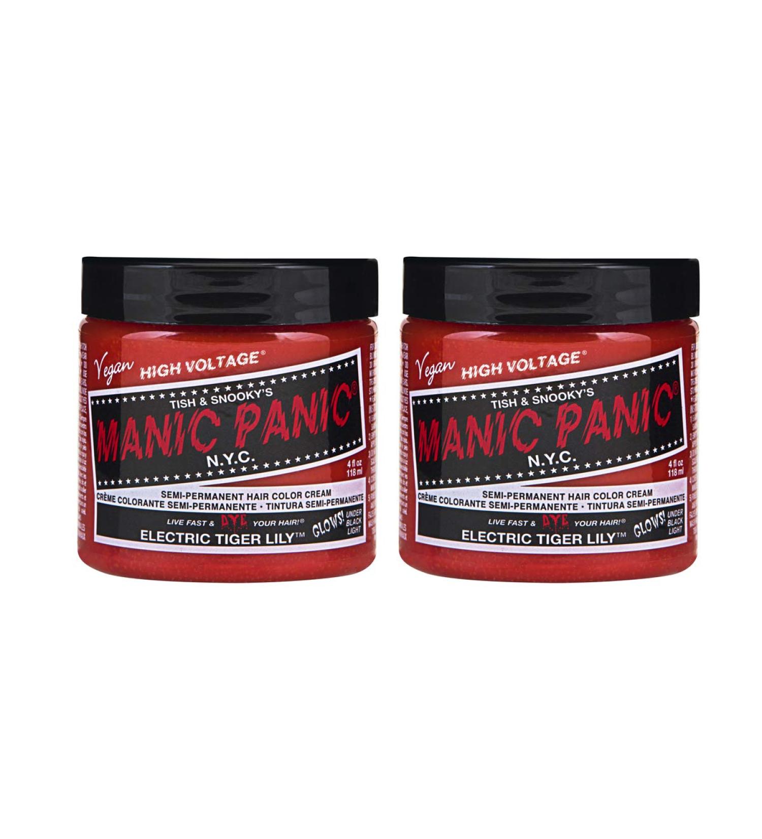 Manic Panic Electric Tiger Lily - Vegan & Cruelty-Free Orange Semi-Permanent Hair Dye 2x118ml | Bold Color for All Hair Types - Buy Online on GoSupps.com