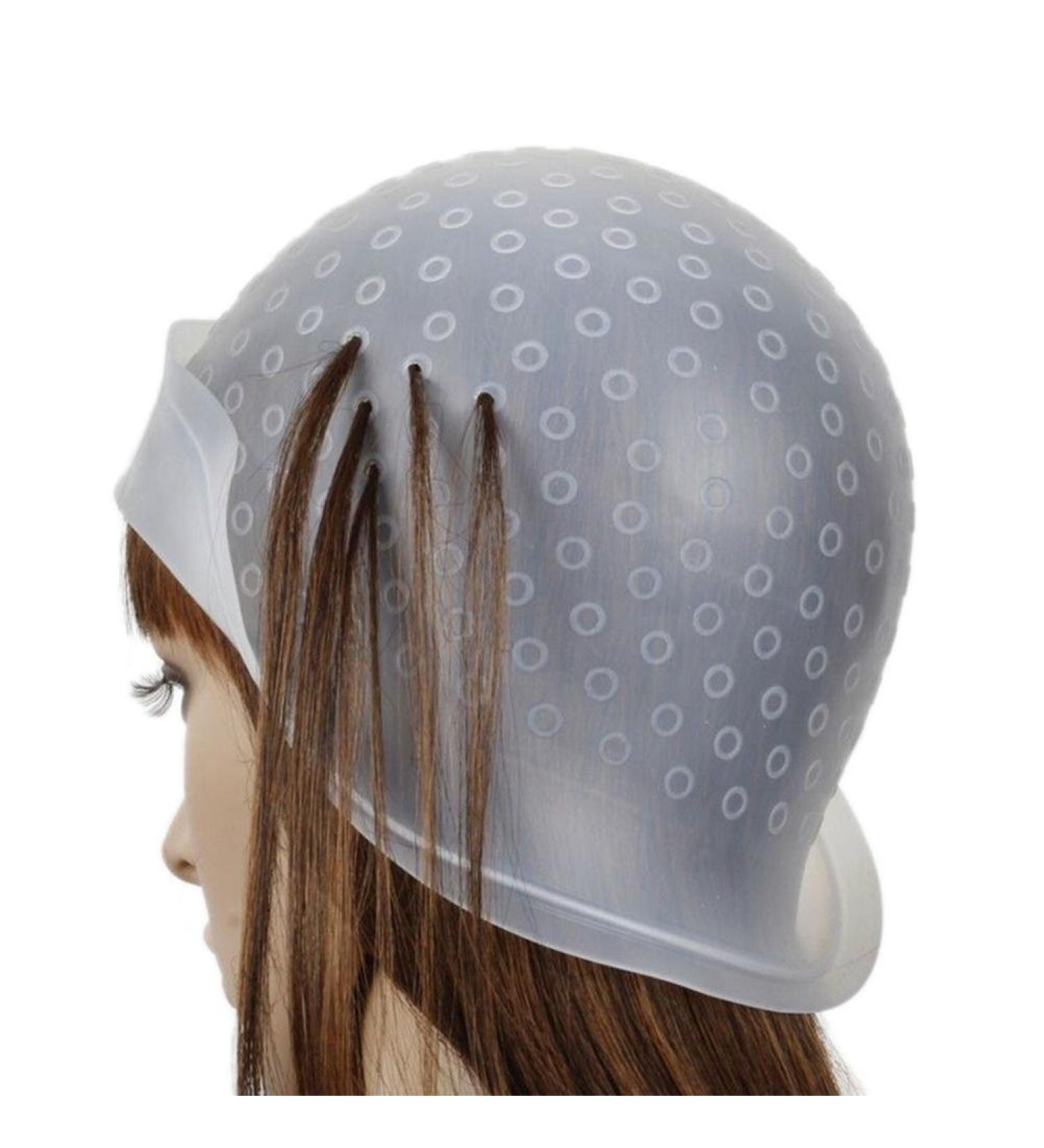 Silicone Highlighting Cap with Metal Hook - Hair Salon Hair Dyeing Kit (White) - Buy Online on GoSupps.com