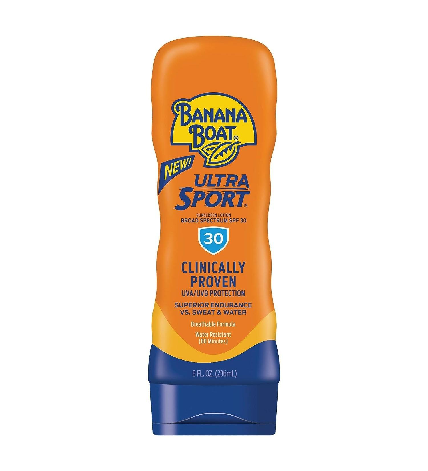 Banana Boat Sport Performance Sunscreen Lotion SPF 30 - 8 fl oz | Long-Lasting PowerStay Technology for Ultimate Sun Protection - Buy Online on GoSupps.com