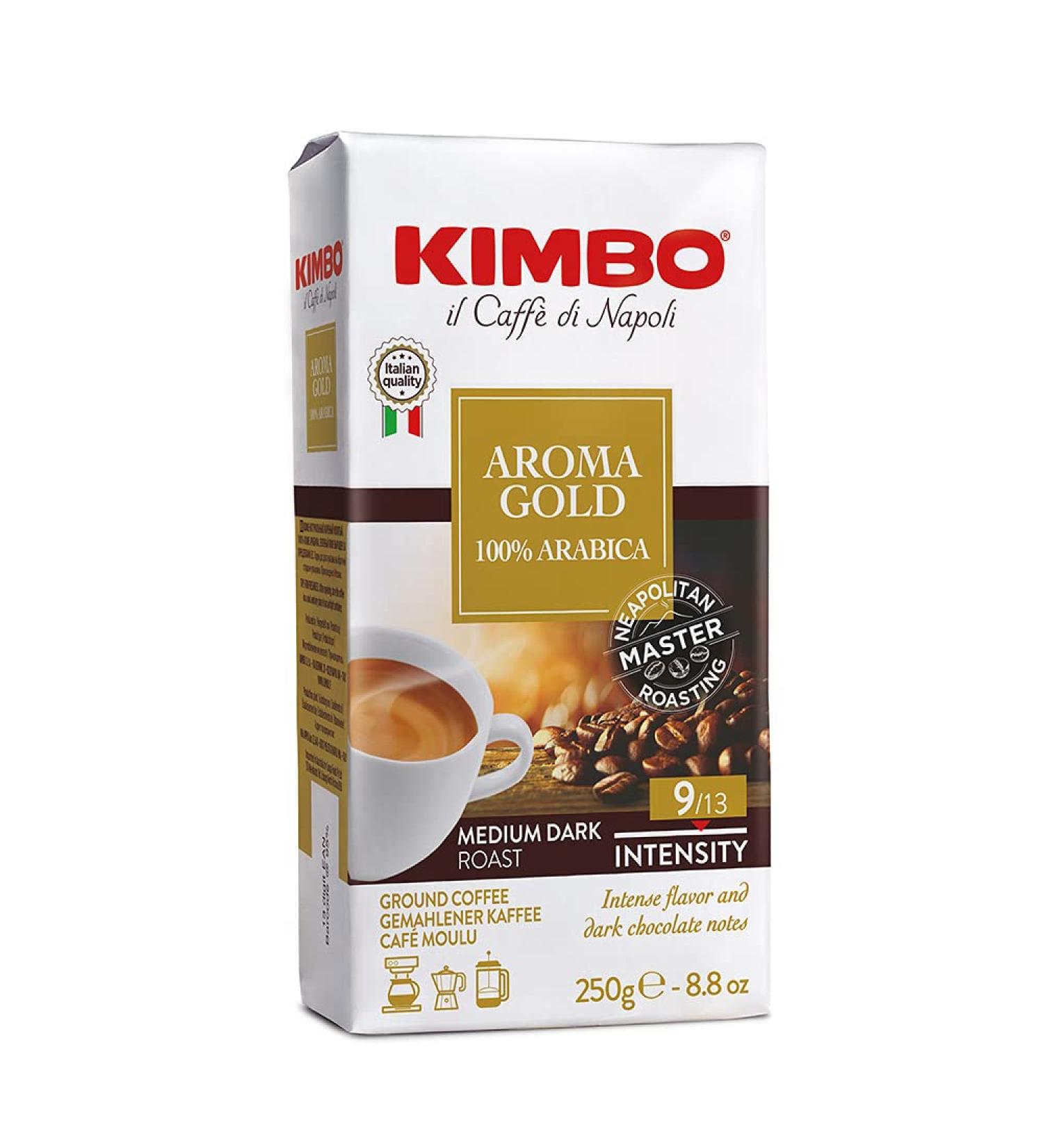 8x Kimbo Espresso GOLD MEDAL Aroma 100% Arabic Ground Italian Coffee Espresso 250g