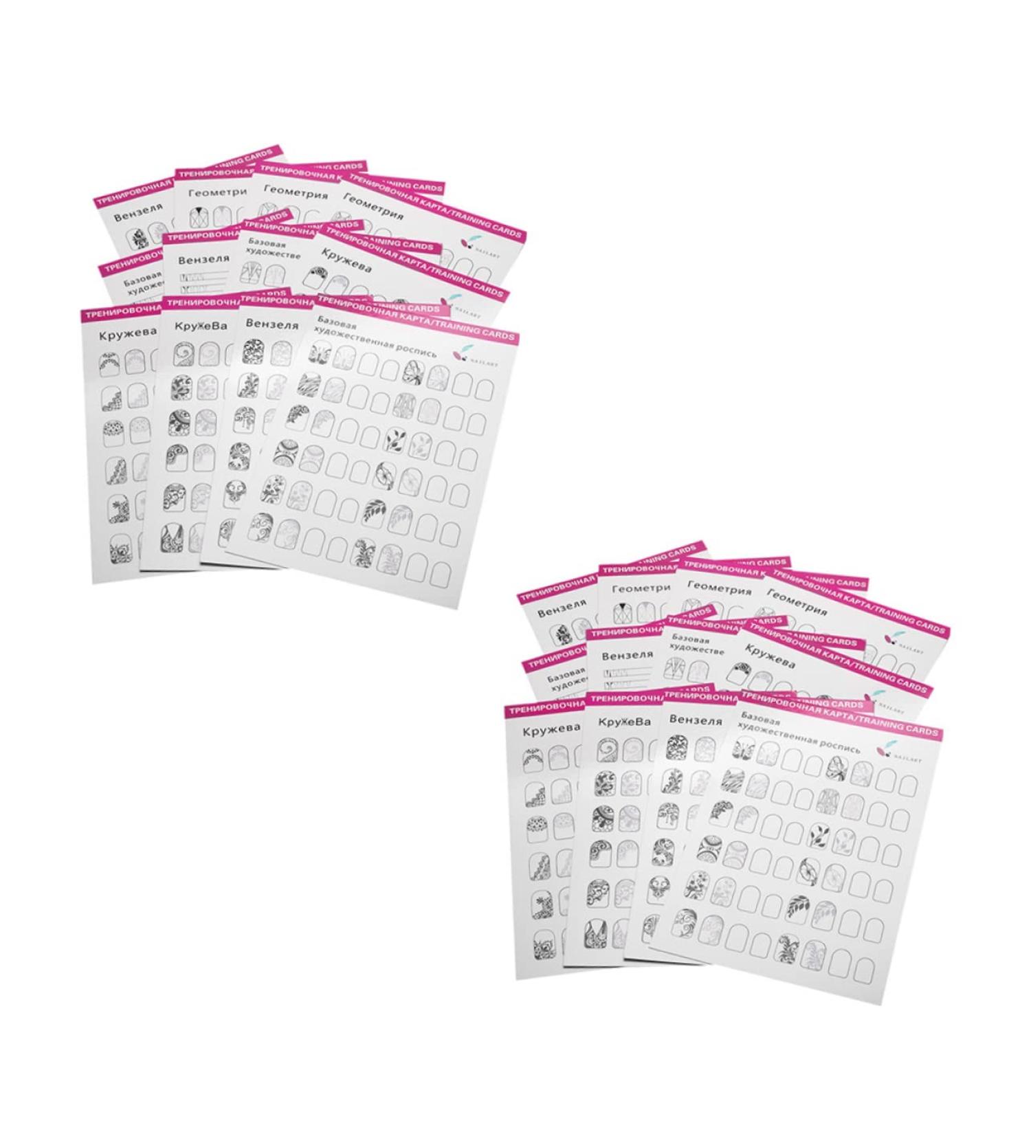 FRCOLOR 24 Sheets Coloring Exercise Book Nail Art Practice Book Manicure Training Book Nail Salon Tool Para U as Cards for Manicure Training Album Paper White Pattern 21x15cm White - Buy Online on GoSupps.com