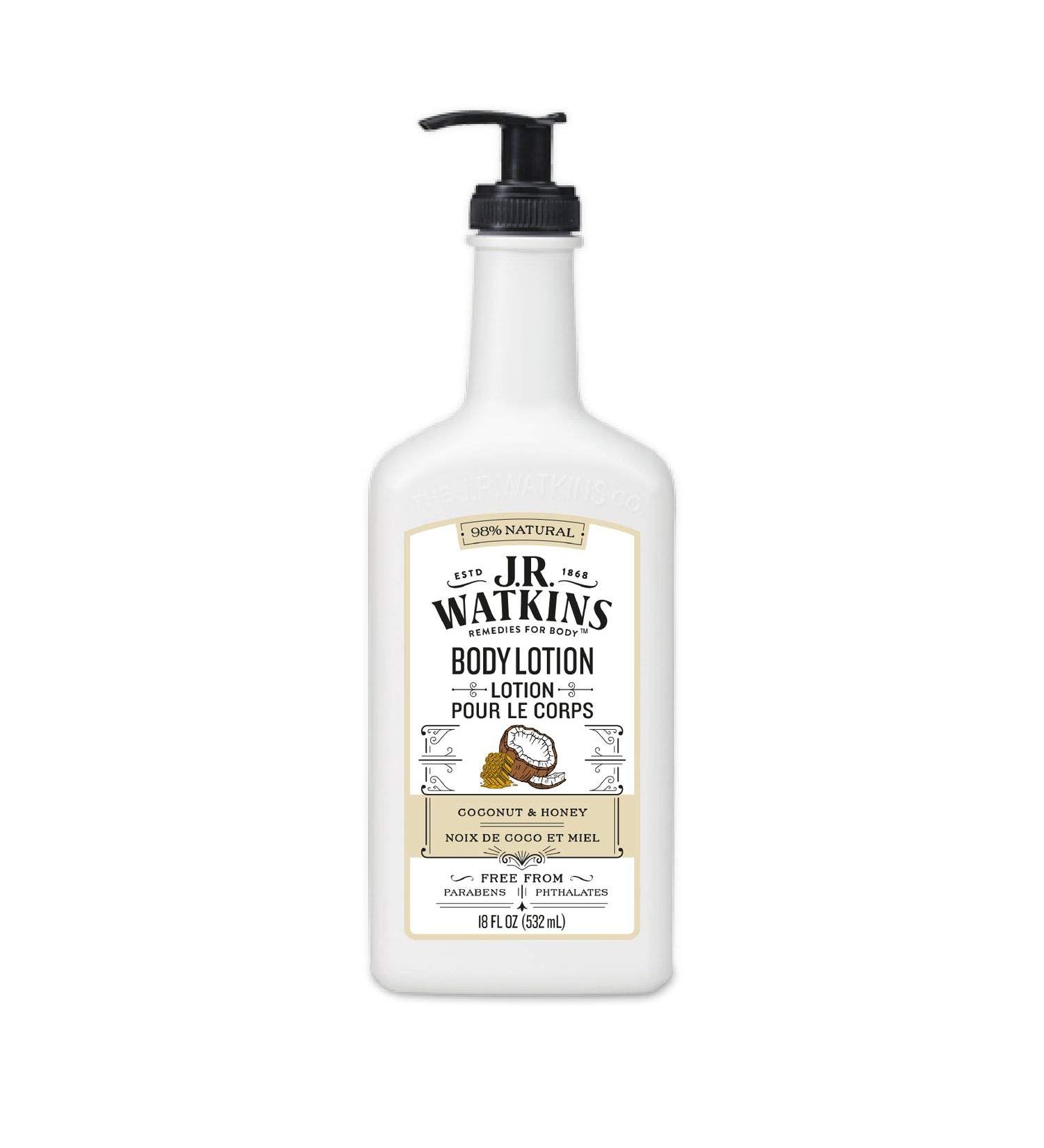 J.R. Watkins Daily Moisturizing Lotion Body Cream in Pump Dispenser Hydrating Skin Cream Made with Shea Butter, Cocoa Butter, Coconut Oil & Vitamin E, Coconut Milk & Honey, 18 fl oz Coconut Milk & Honey 18 Fl Oz (Pack o  - Buy Online on GoSupps.com