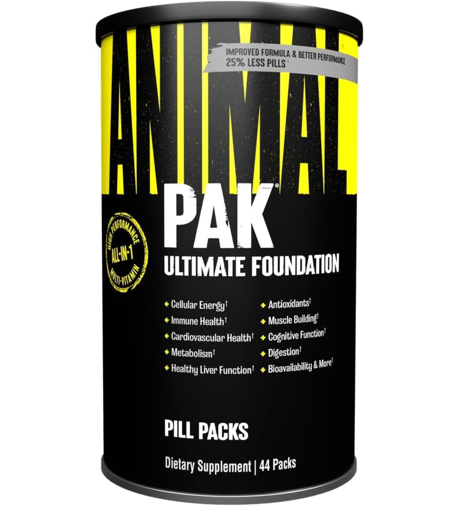 Animal Pak: All-in-One Sports Vitamin & Supplement Pack for Men & Women | Essential Zinc Vitamins C B D & Amino Acids - 44 Count - Buy Online on GoSupps.com