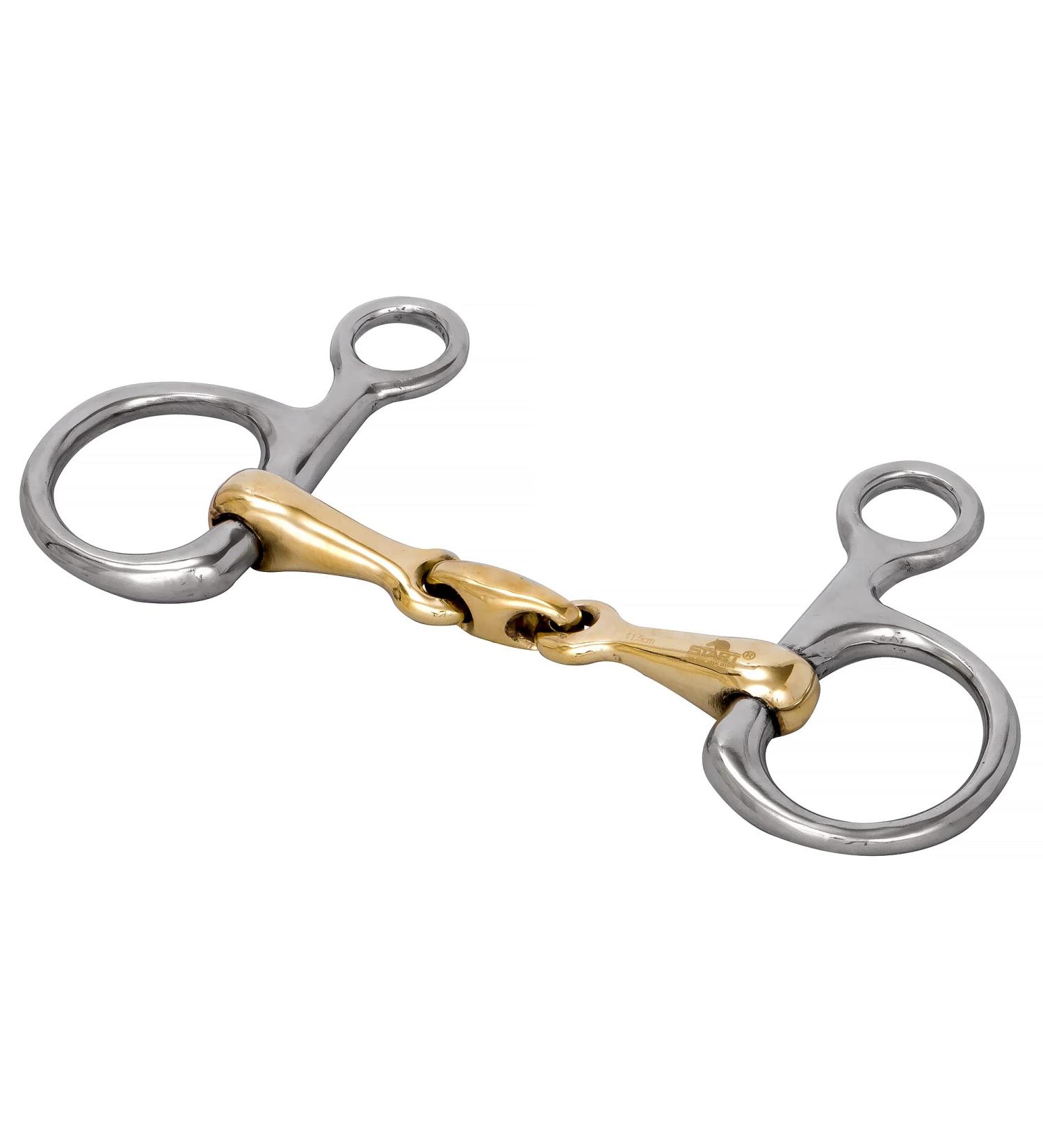 Start of water bridles abdominal broken bit bite double broken stainless steel and neusilber abdominal dentition anatomical bridle double broken bit horse stainless steel 11.5