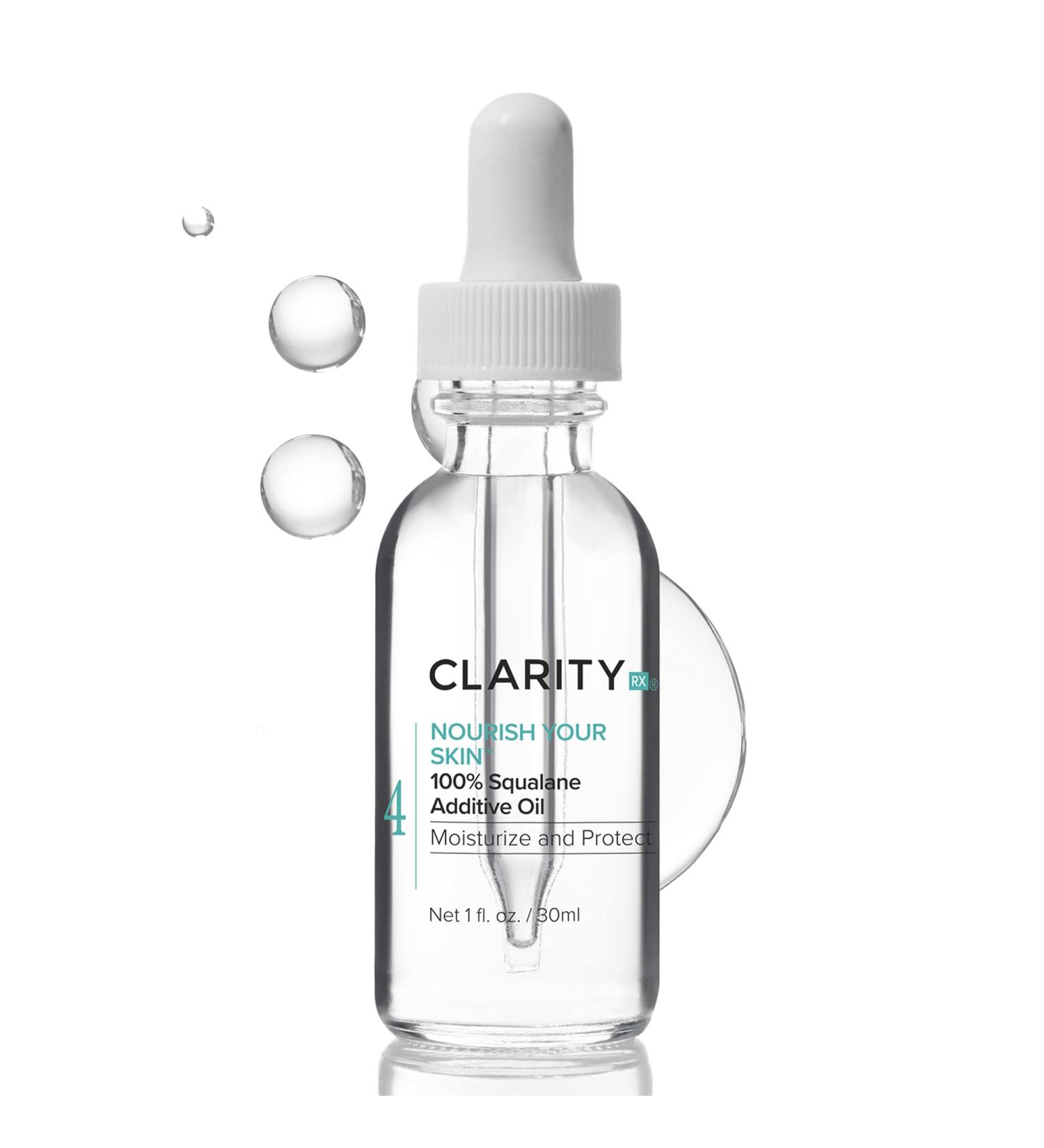 ClarityRx Nourish Your Skin 100% Squalane Moisturizing Oil - Natural Anti-Aging Face Oil for Dry Skin (1 fl oz) - Buy Online on GoSupps.com
