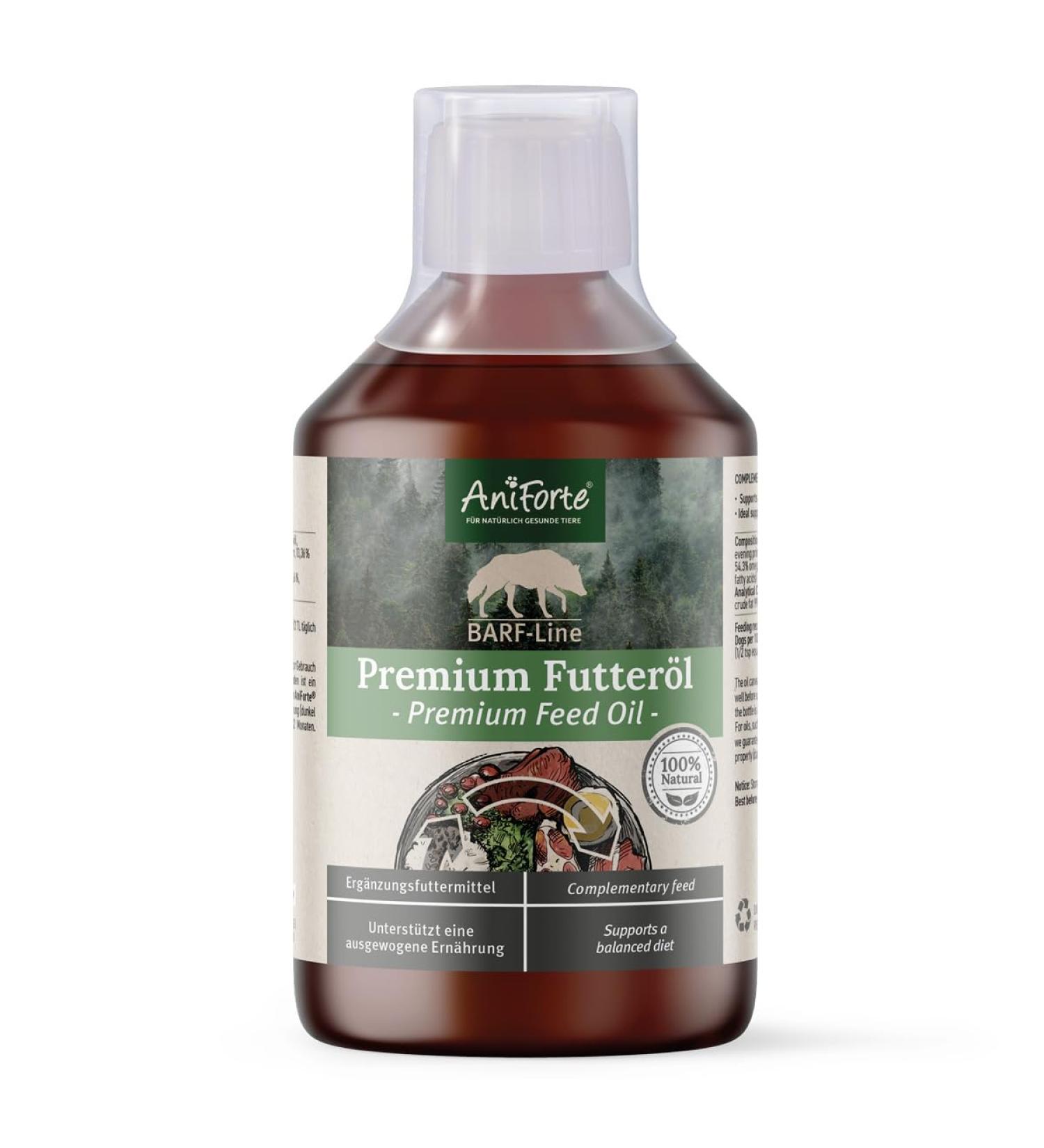 Aniforte BARF Feed Oil for Dogs 500ml - Natural Cold-Pressed Omega 3 & 6 Oil for Balanced Nutrition - Buy Online on GoSupps.com