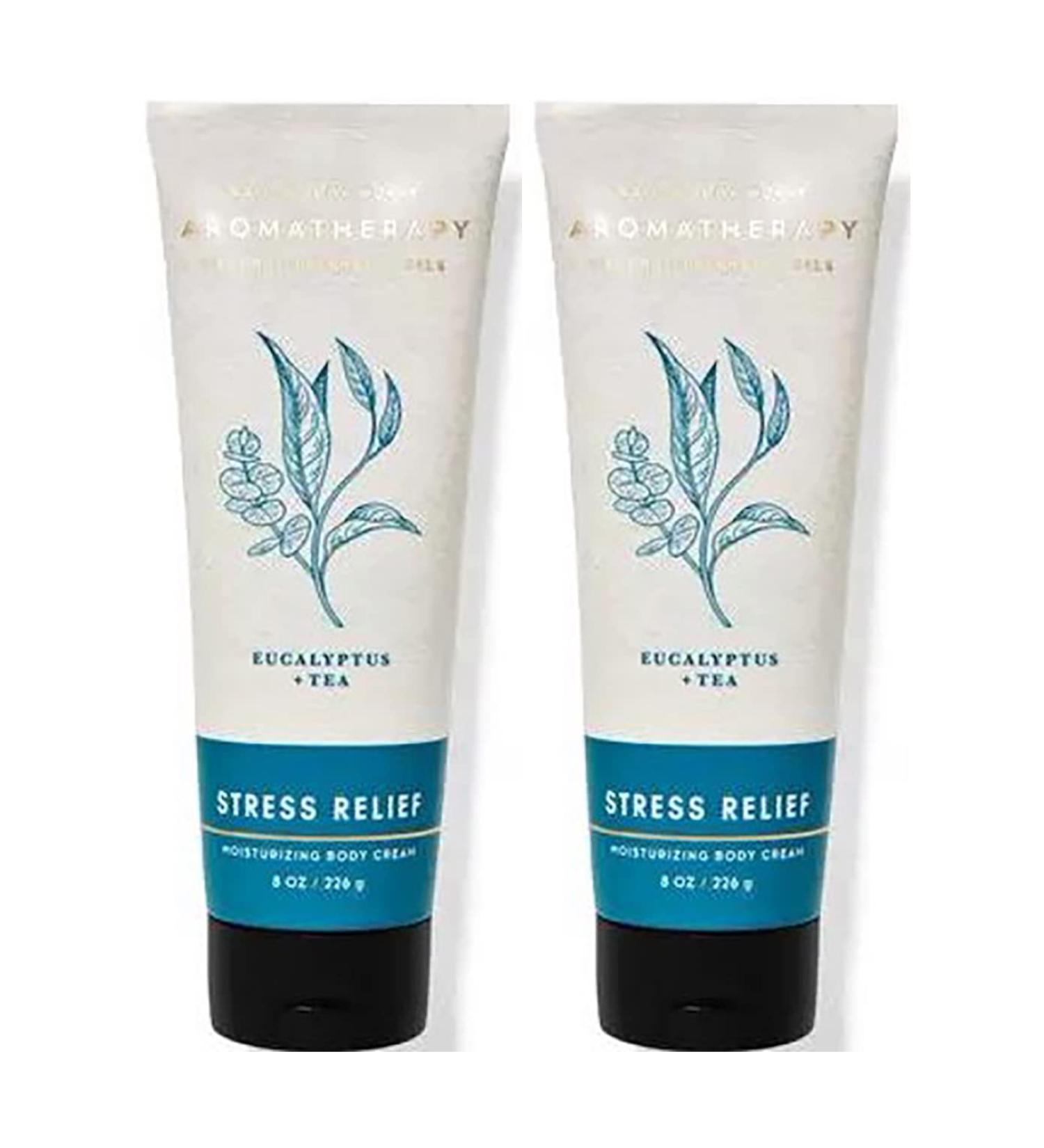 Bath and Body Works Aromatherapy Eucalyptus + Tea Ultimate Hydration Body Cream 8 Oz. 2 Pack (Eucalyptus + Tea)