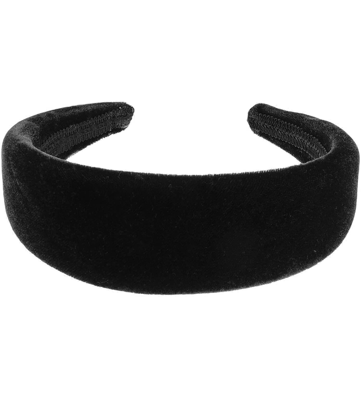 Womens Sponge Puffy Thick Wide Slightly Padded Velvet Formal Boho Vintage Evening Fancy Headband Alice Band Hair Accessories Hairband For Christmas Birthday Wedding Guest Bridesmaid Party (Black)