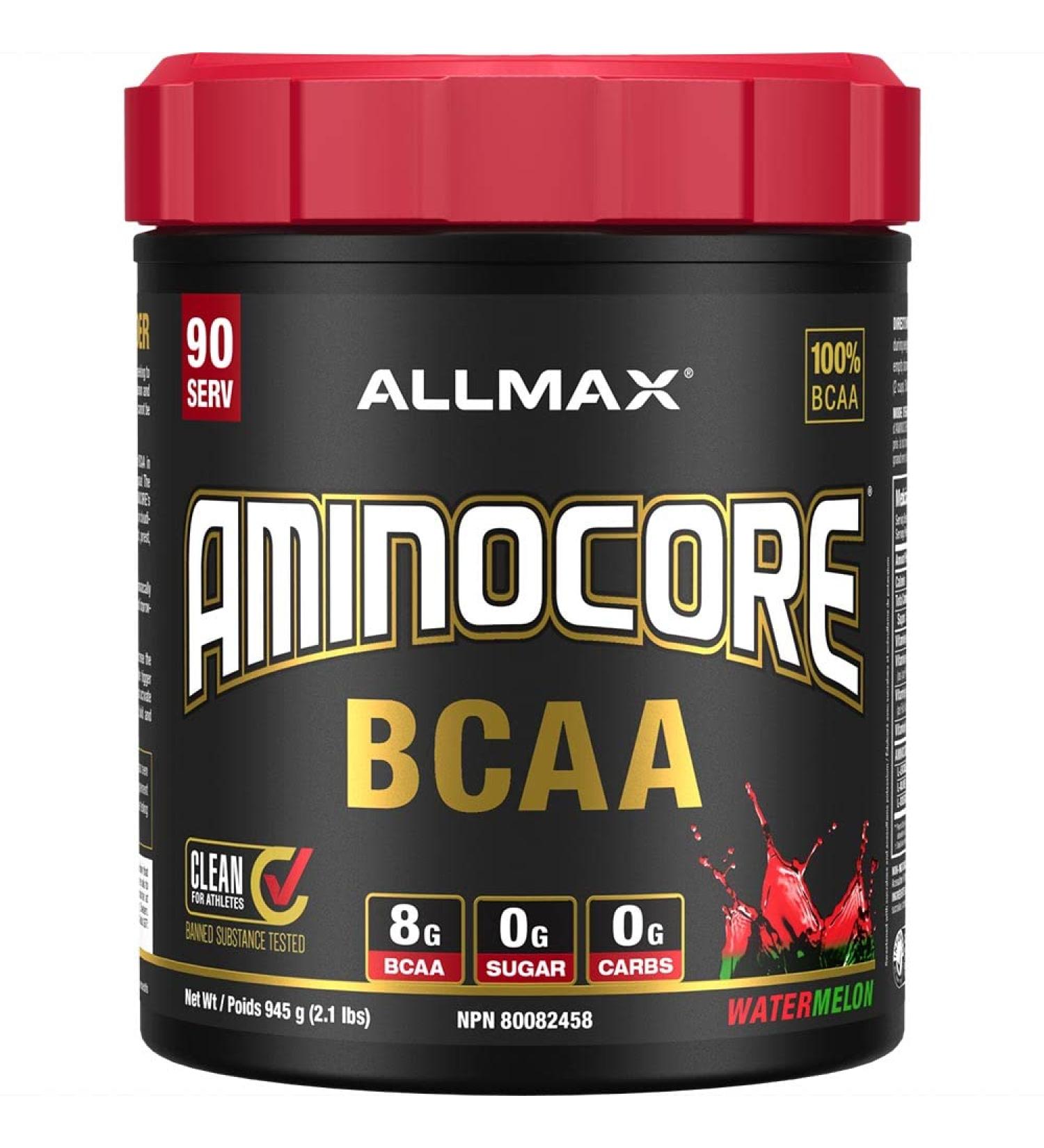 ALLMAX Nutrition Aminocore Watermelon -8g Bcaas 100 Percent Pure Branch Chained Amino Acids-Gluten Free 945 gram pink - Buy Online on GoSupps.com