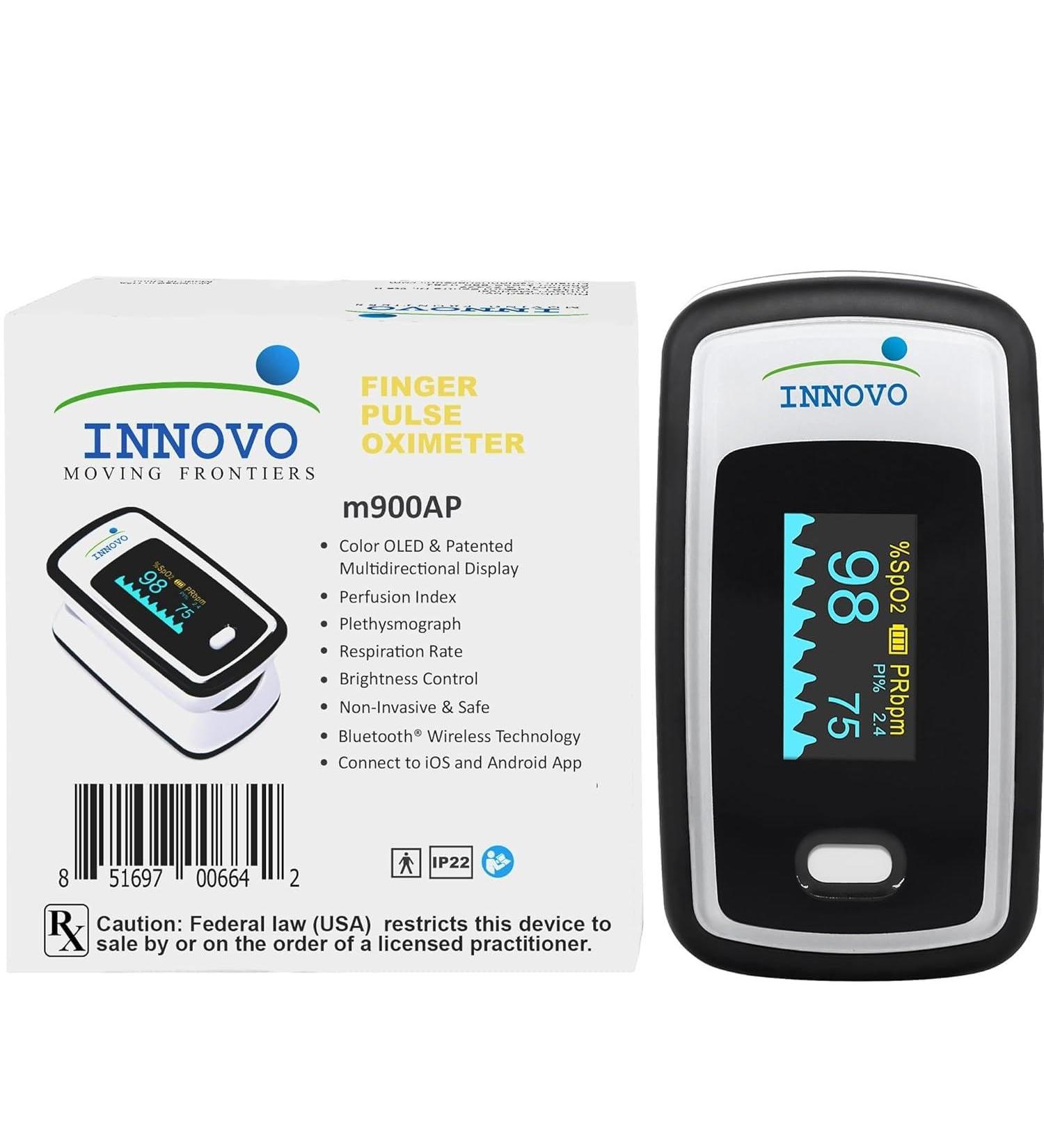 Buy Innovo m900AP Medical Prescription Fingertip Pulse Oximeter | Reliable Blood Oxygen Saturation Monitor for Professional Healthcare Use - International Shipping Available - Buy Online on GoSupps.com