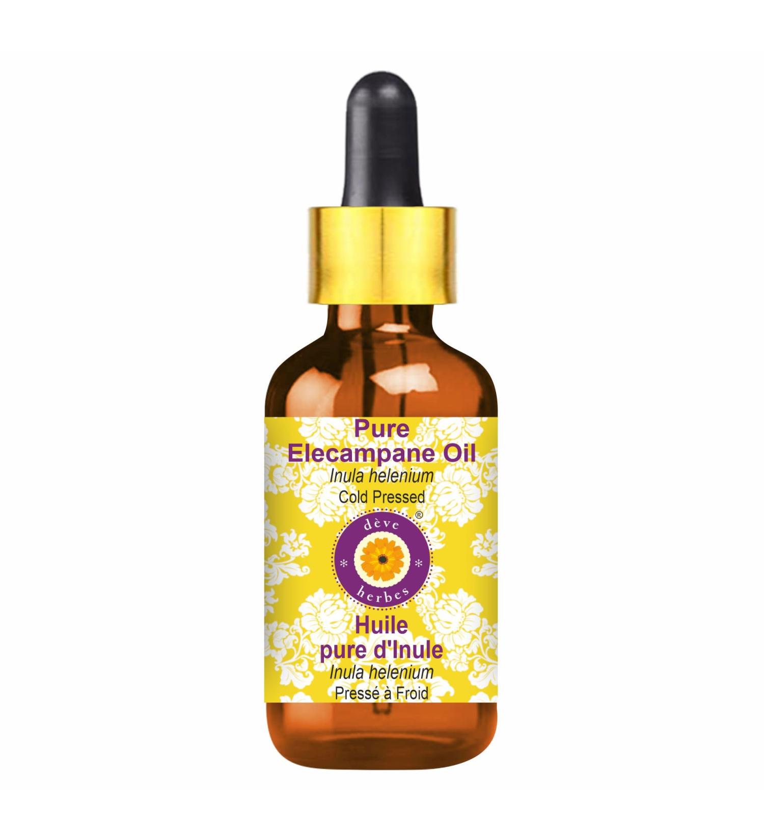 Deve Herbes Pure Elecampane Oil (Inula helenium) with Glass Dropper Cold Pressed 100ml (3.38 oz) - Buy Online on GoSupps.com