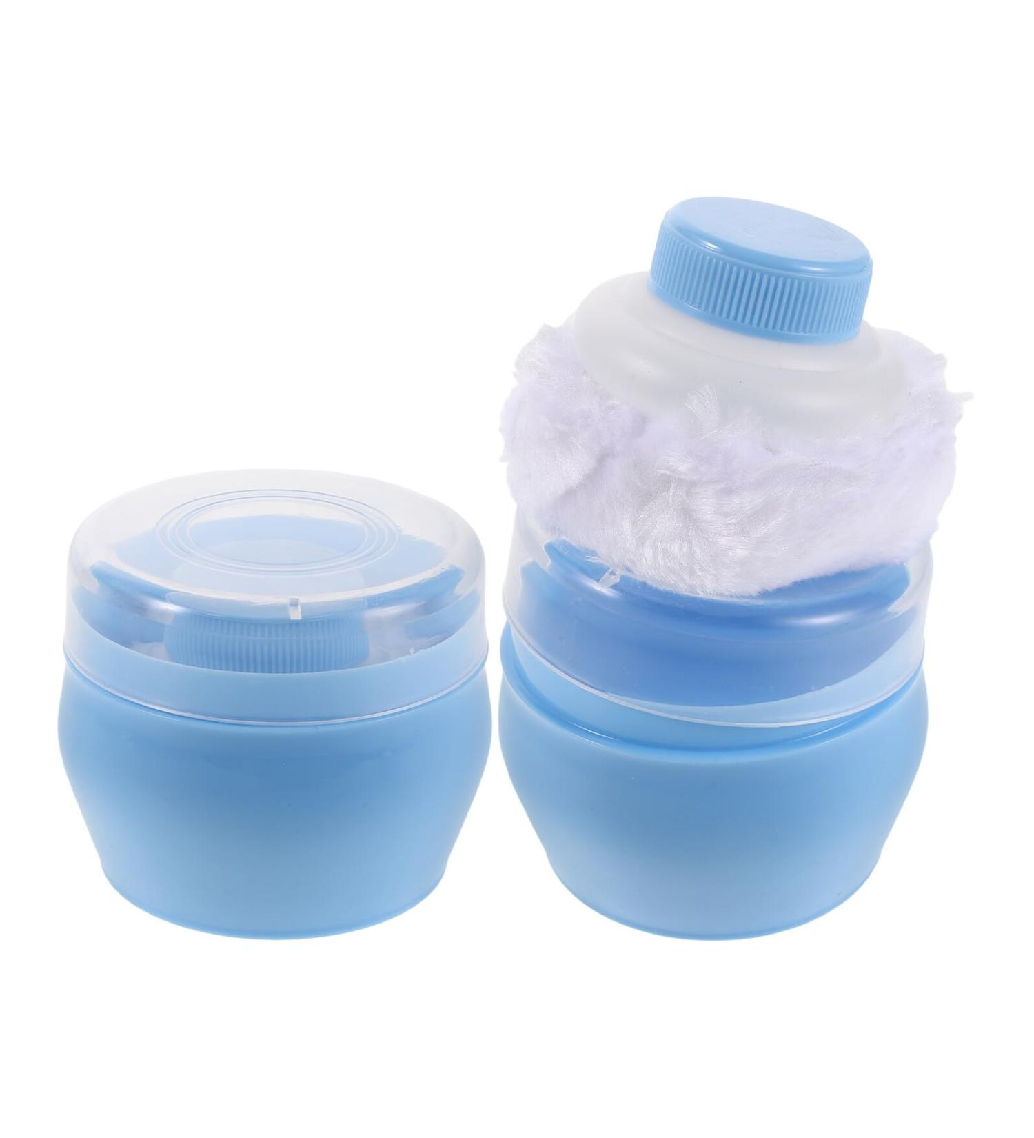 VICASKY Lot de 2 Bo tes Poudre Rechargeable avec Houppette Portable Bleu Ciel R cipient tanche pour Poudre Corporelle B b Format Voyage Pratique pour Soins Peau Sensible - Buy Online on GoSupps.com