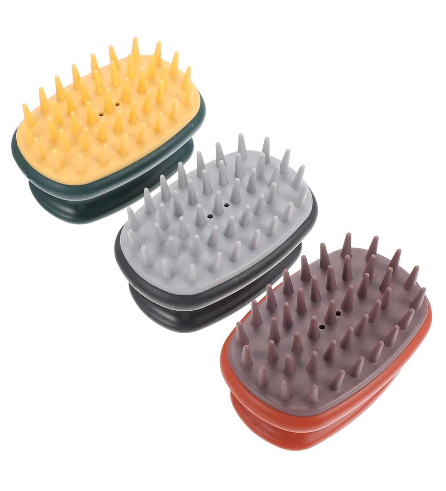 Buy Tovinanna Green Shampoo Brush Set - 3 Silicone Hair Massage Brushes for Scalp Cleaning & Shower - Portable ABS Bathroom Device - Buy Online on GoSupps.com