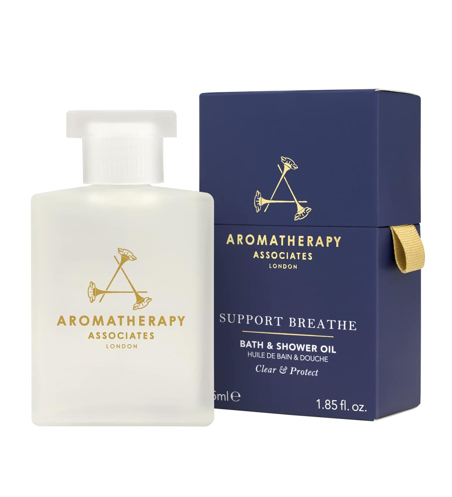 Aromatherapy Associates Support Breathe Bath & Shower Oil 55ml - Pine, Tea Tree, and Eucalyptus Essential Oils for Soothing Vapours - Buy Online on GoSupps.com