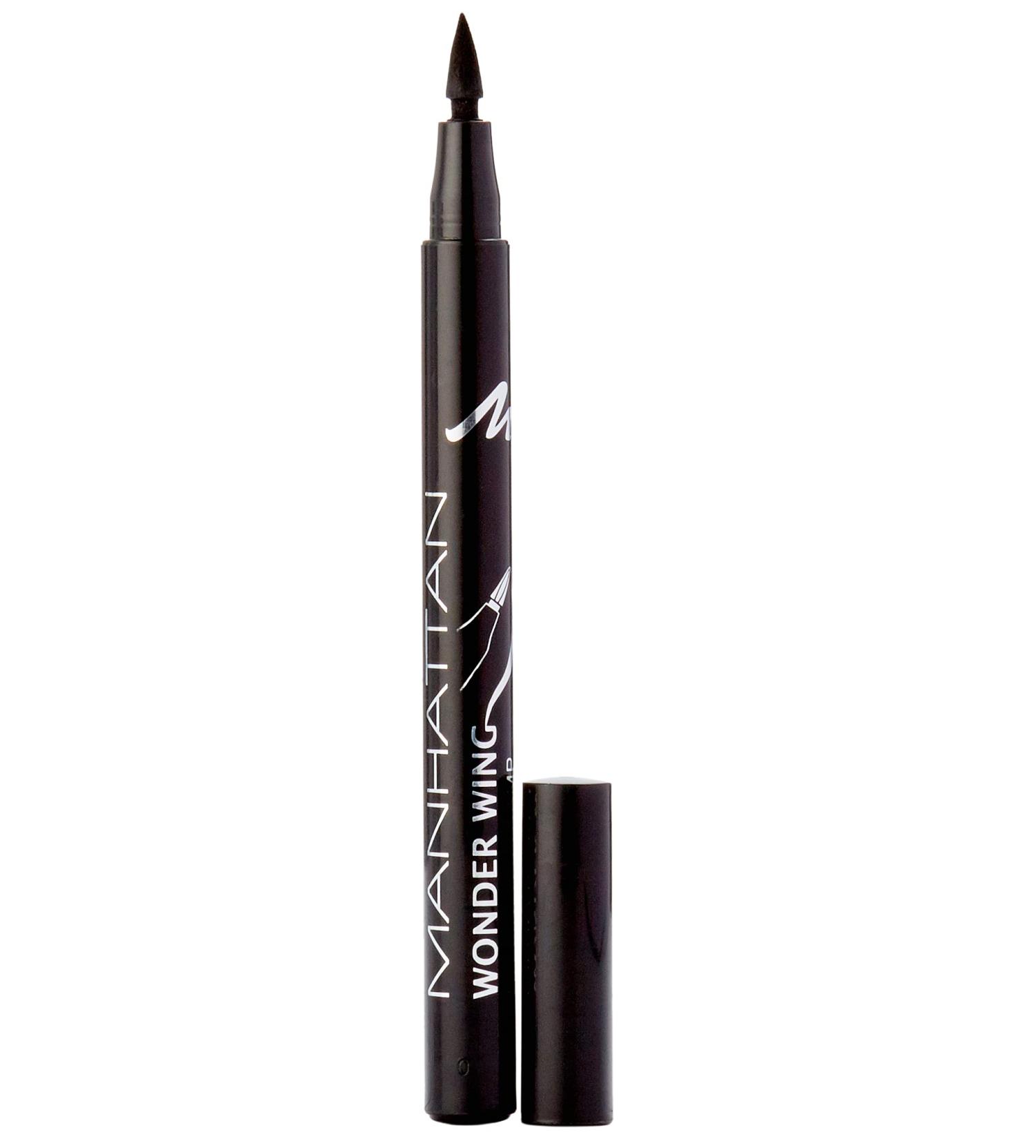 Manhattan Wonder Wing Eyeliner & Stamp - Perfect Symmetrical Black Eyeliner (1 x 1.6ml) - Color Black 001 - Buy Online on GoSupps.com